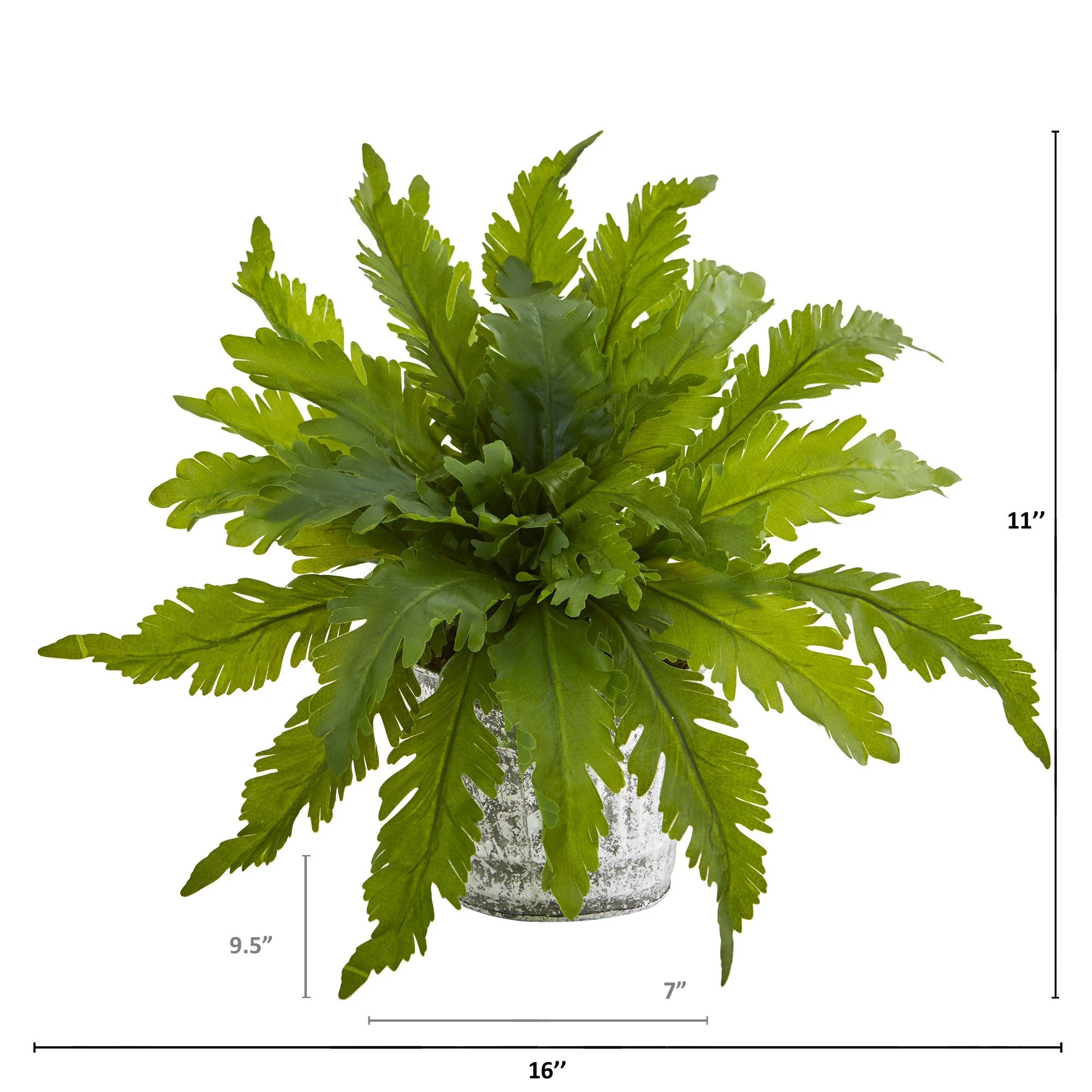 Fern Artificial Plant in Vintage Hanging Planter - Image 2