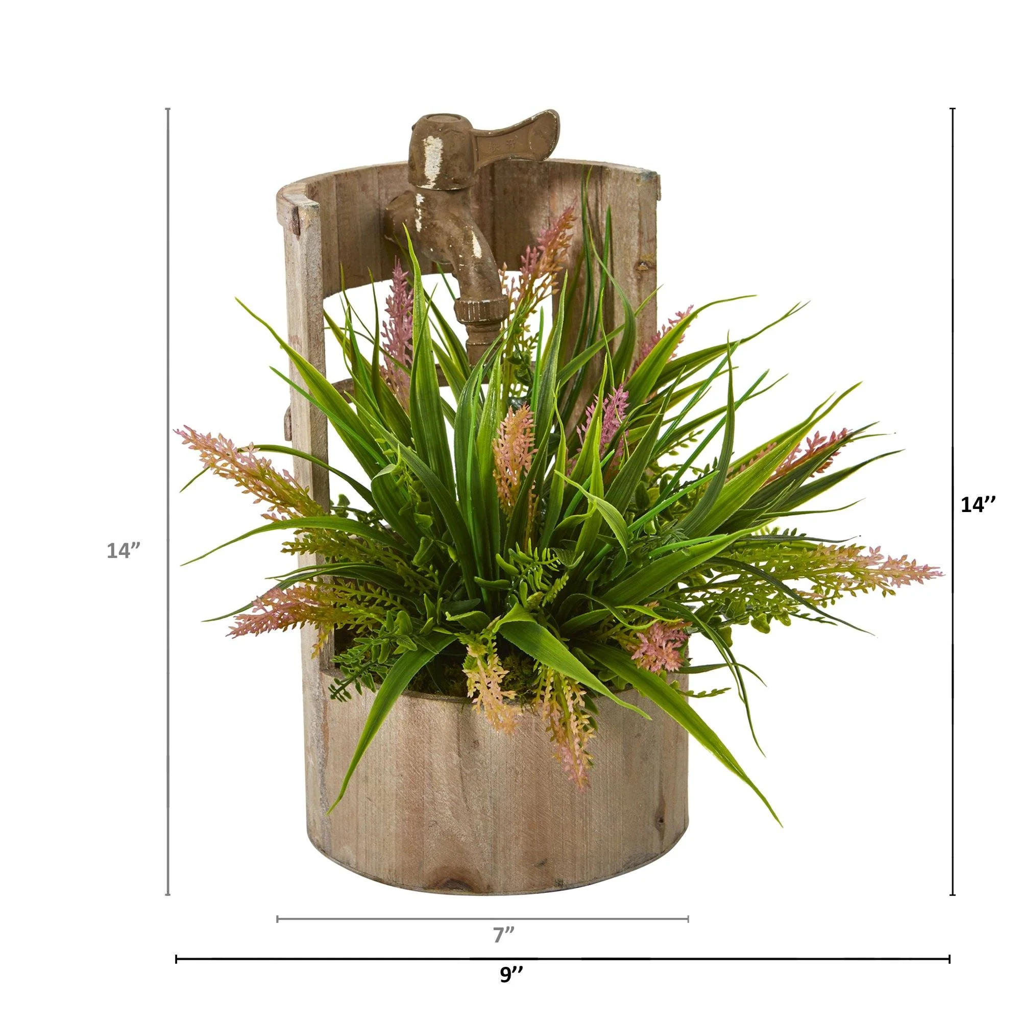 Grass Artificial Plant in Faucet Planter - Image 2