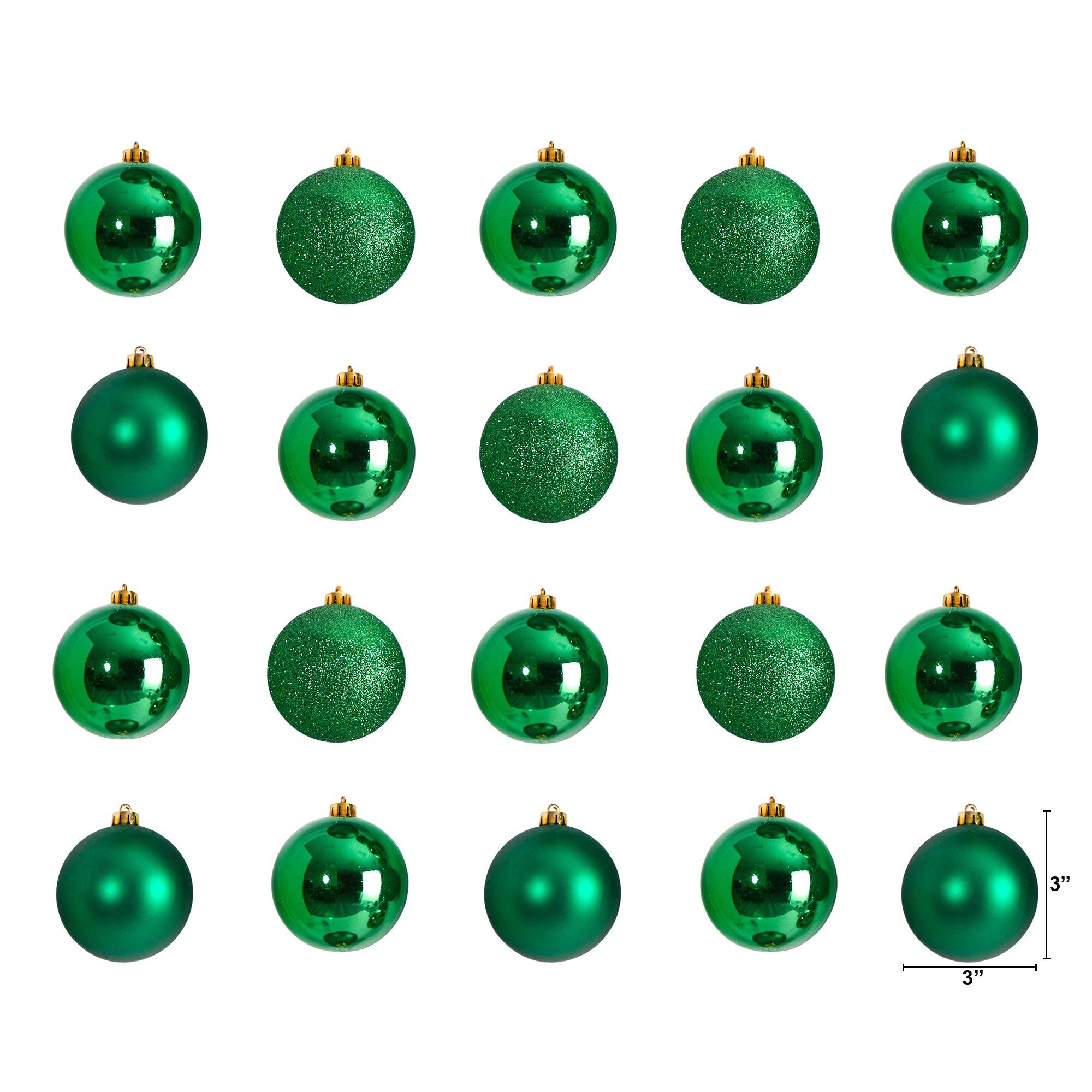 Holiday Christmas 20 Count 3” Shatterproof Ornament Set with Re-Useable Storage Container - Image 10