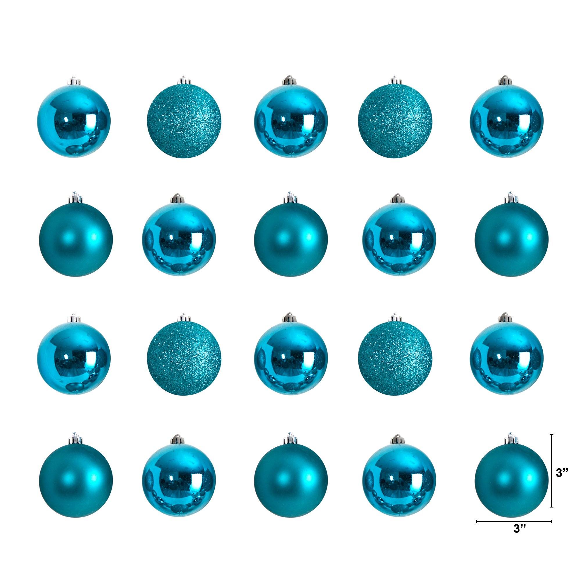 Holiday Christmas 20 Count 3” Shatterproof Ornament Set with Re-Useable Storage Container - Image 30
