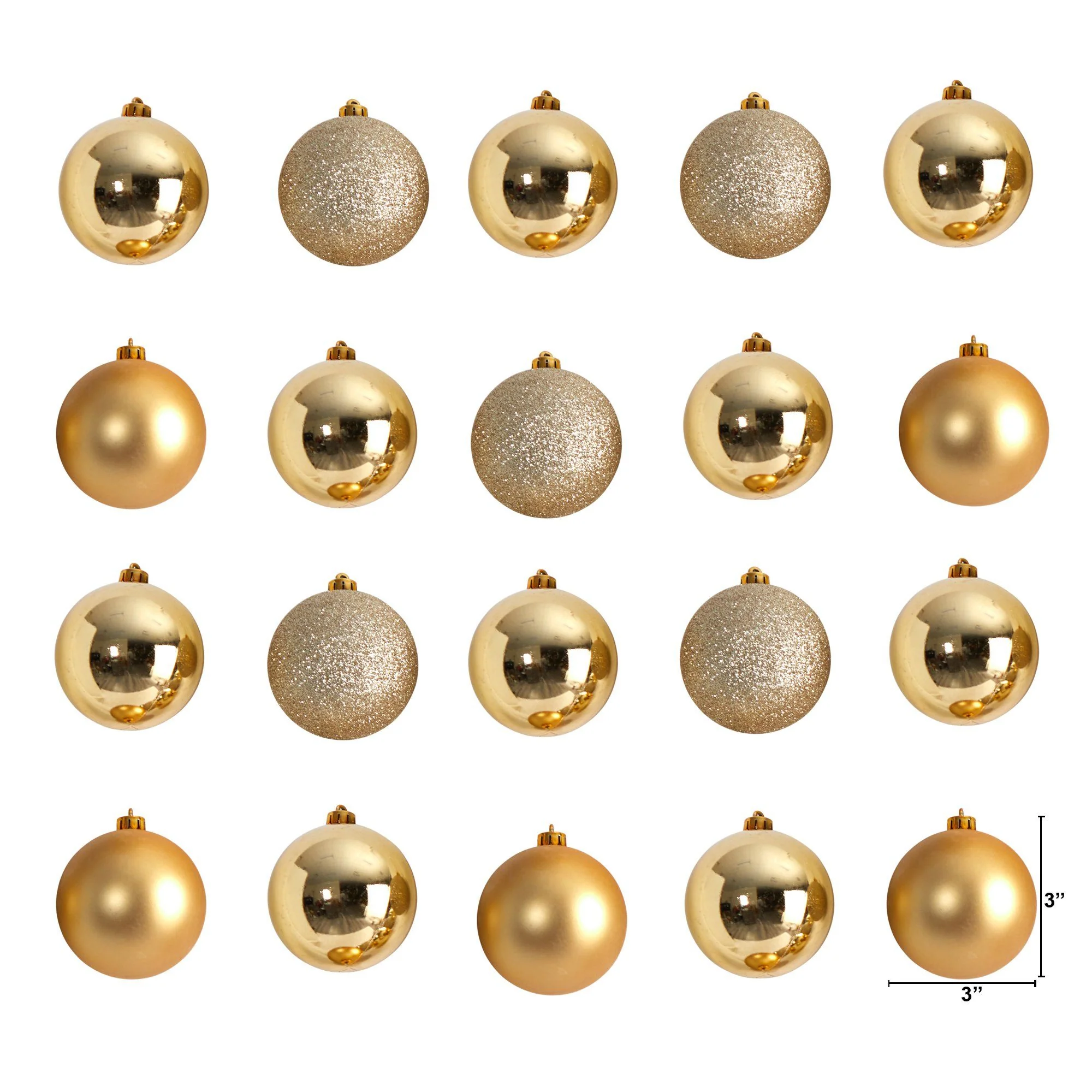 Holiday Christmas 20 Count 3” Shatterproof Ornament Set with Re-Useable Storage Container - Image 6