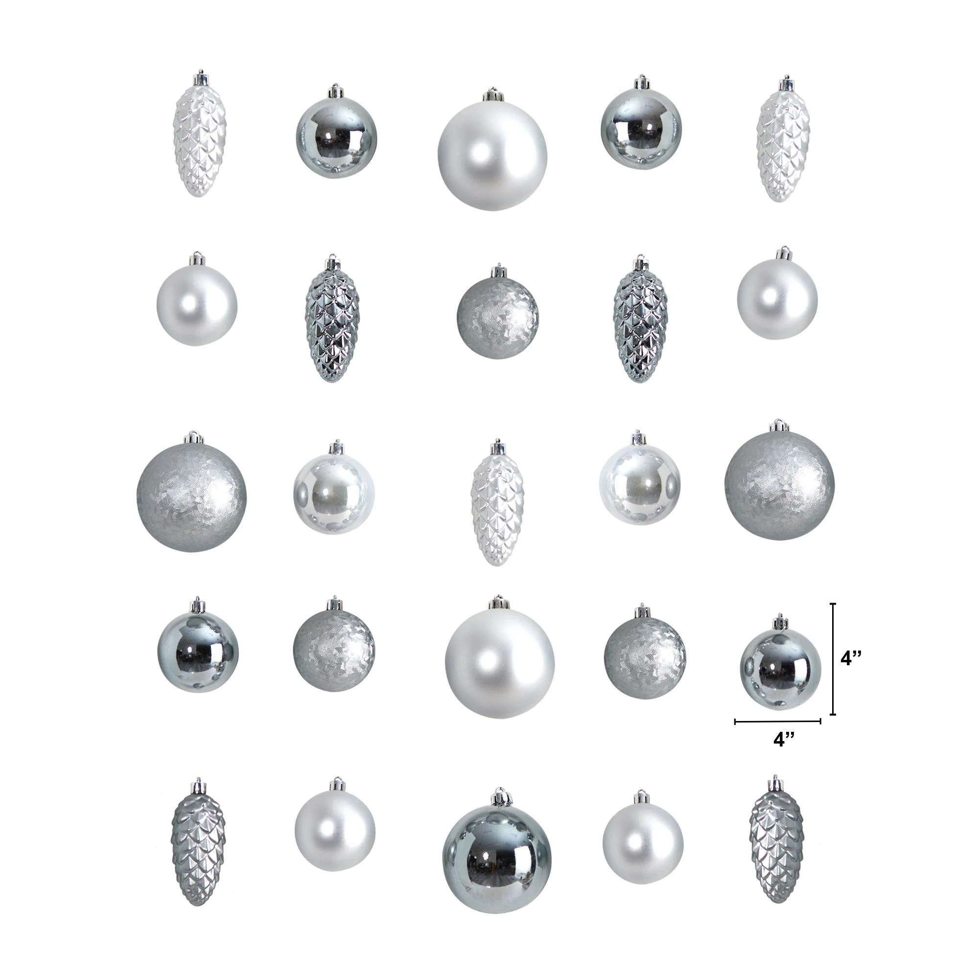Holiday Christmas 23 Count Lux Shatterproof Ornament Set with Re-Usable Storage Container - Image 3
