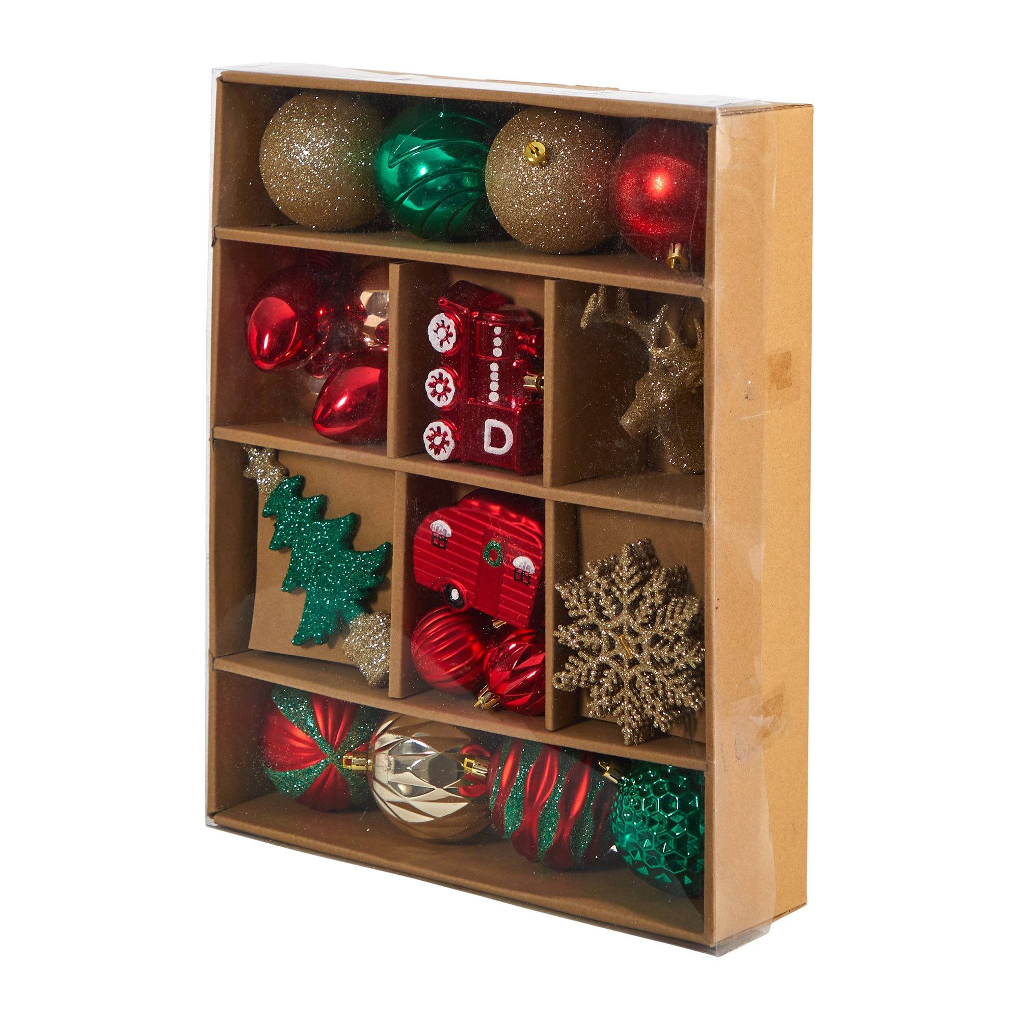 Holiday Deluxe Shatterproof, 25 Count Christmas Tree Ornament Box Set, Re-Useable Container - Image 4