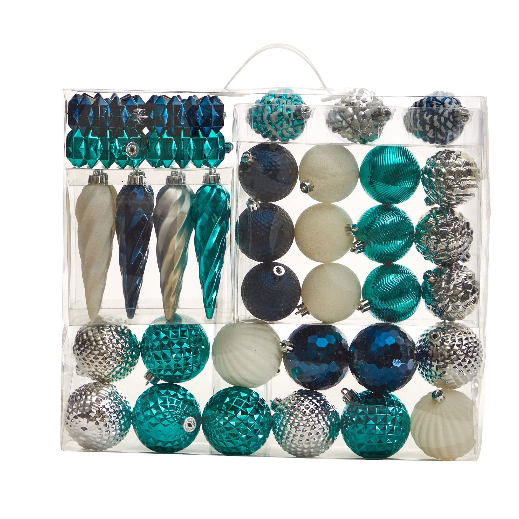 Holiday Deluxe Shatterproof, 39 Count Christmas Tree Ornament Box Set, Re-Useable Container - Image 4