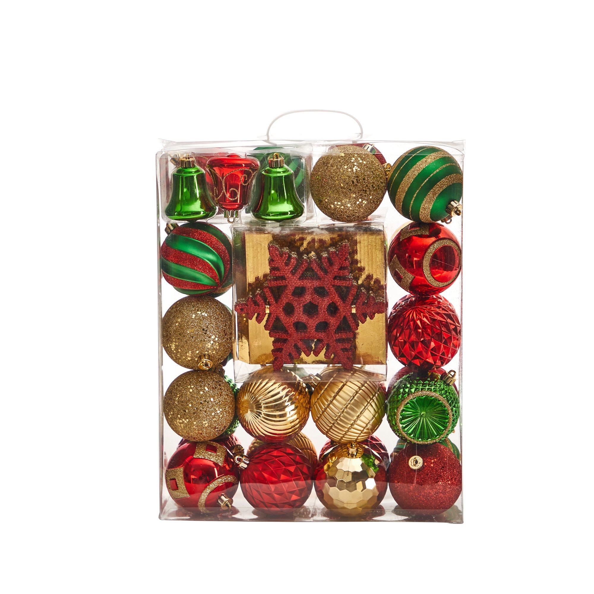 Holiday Deluxe Shatterproof, 50 Count Christmas Tree Ornament Box Set, Reusable Container - Image 5