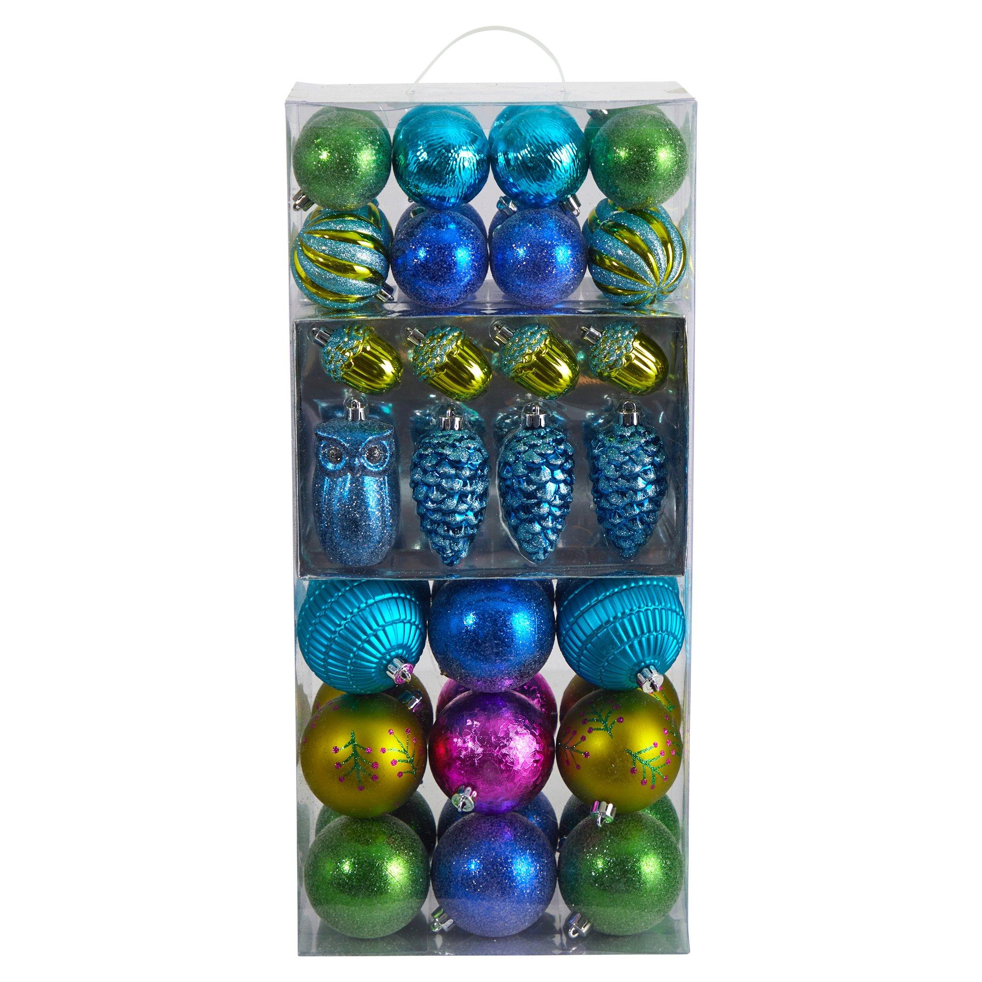 Holiday Deluxe Shatterproof, 50 Count Christmas Tree Ornament Box Set, Re-Useable Container - Image 5