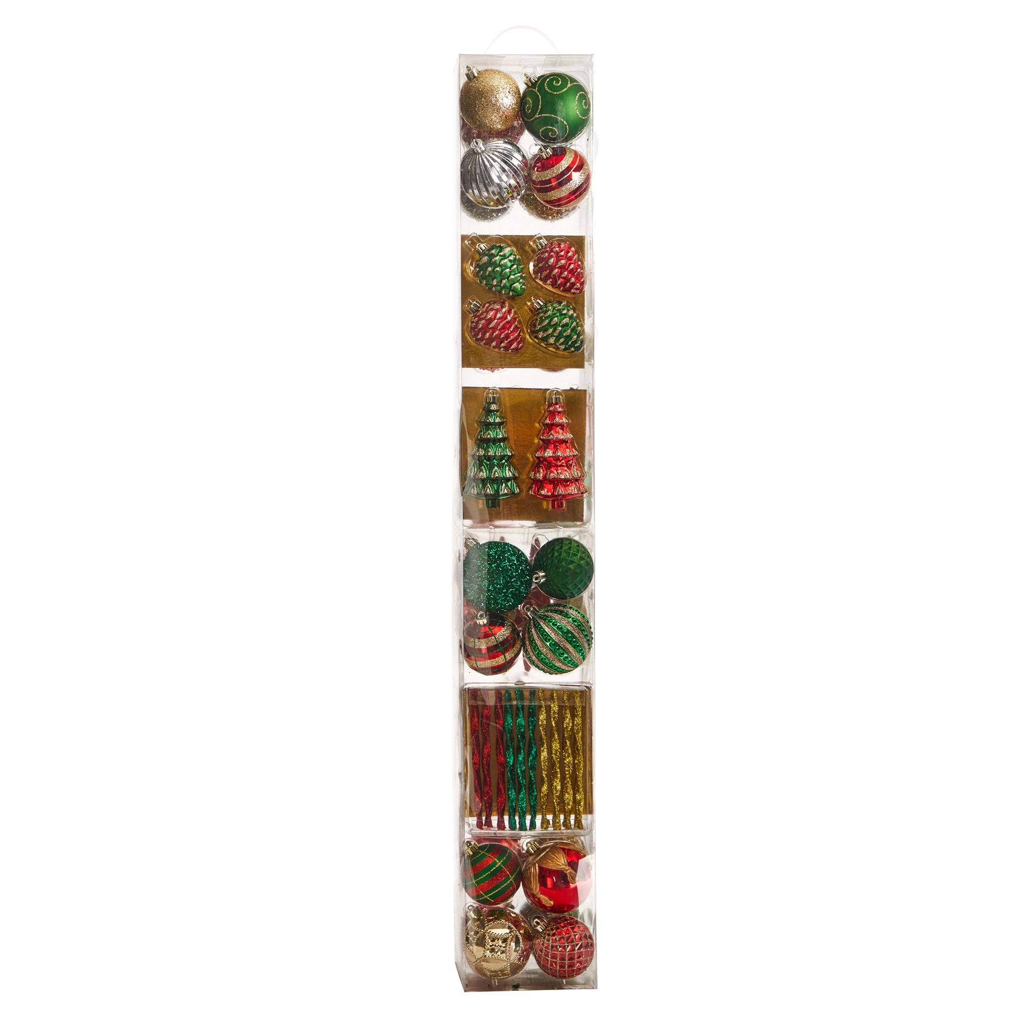 Holiday Deluxe Shatterproof, 52 Count Christmas Tree Ornament Box Set, Reusable Container - Image 5