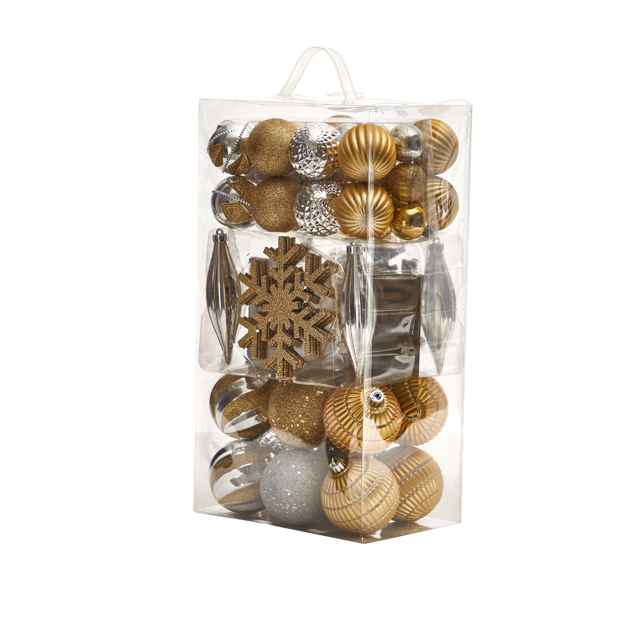 Holiday Deluxe Shatterproof, 60 Count Christmas Tree Ornament Box Set, Re-Useable Container - Image 5