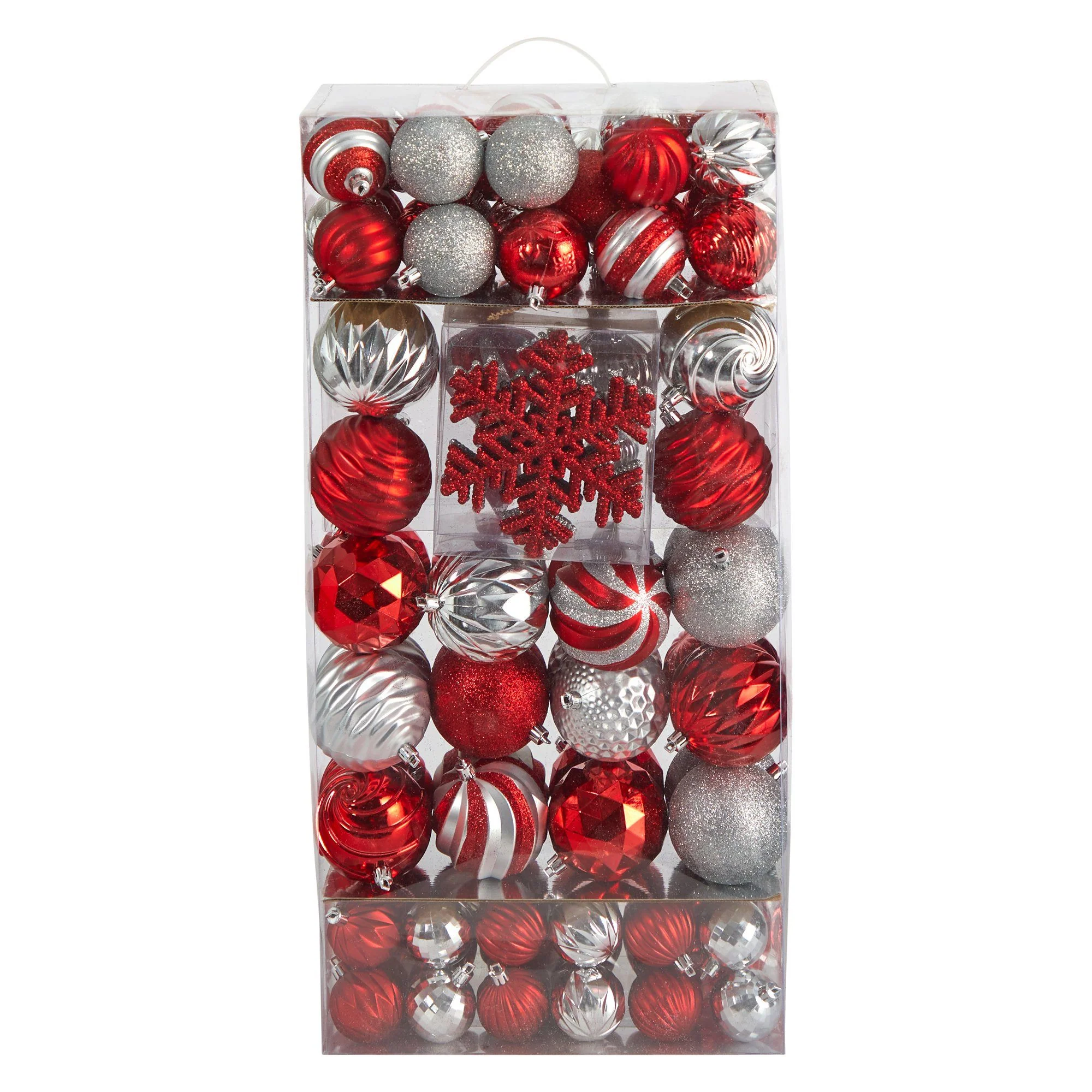 Holiday Deluxe Shatterproof, 81  Count Christmas Tree Ornament Box Set, Re-Useable Container - Image 5