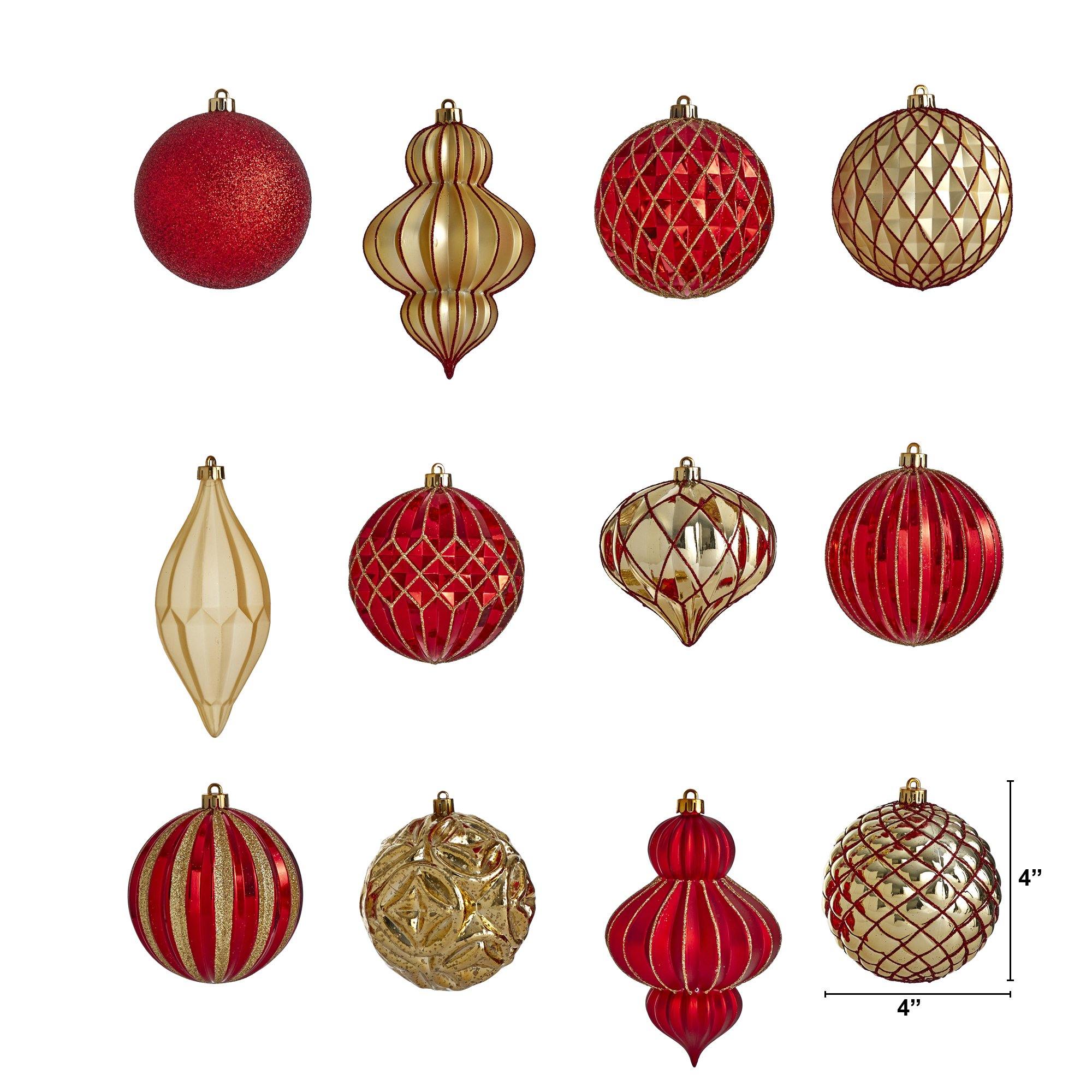 Holiday Lux Shatterproof, 12 Count Christmas Tree Ornament Set, 100mm with Re-Useable Box - Image 2