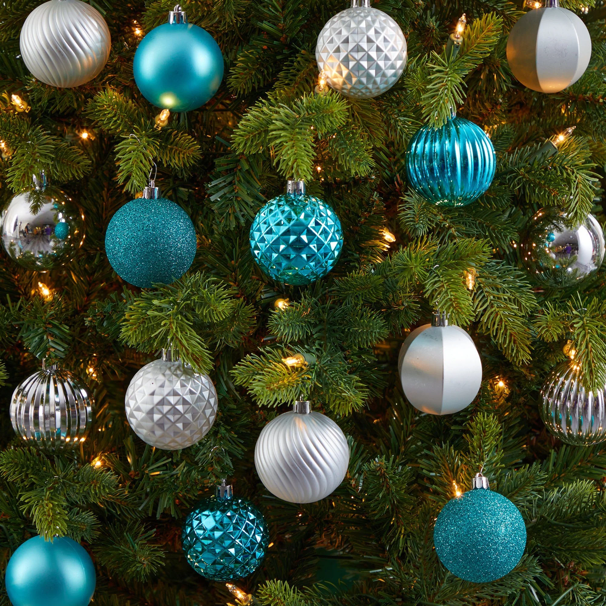 Holiday Shatterproof, 101 Count Christmas Tree Ornament Set, 60mm with Re-Useable Tube - Image 2