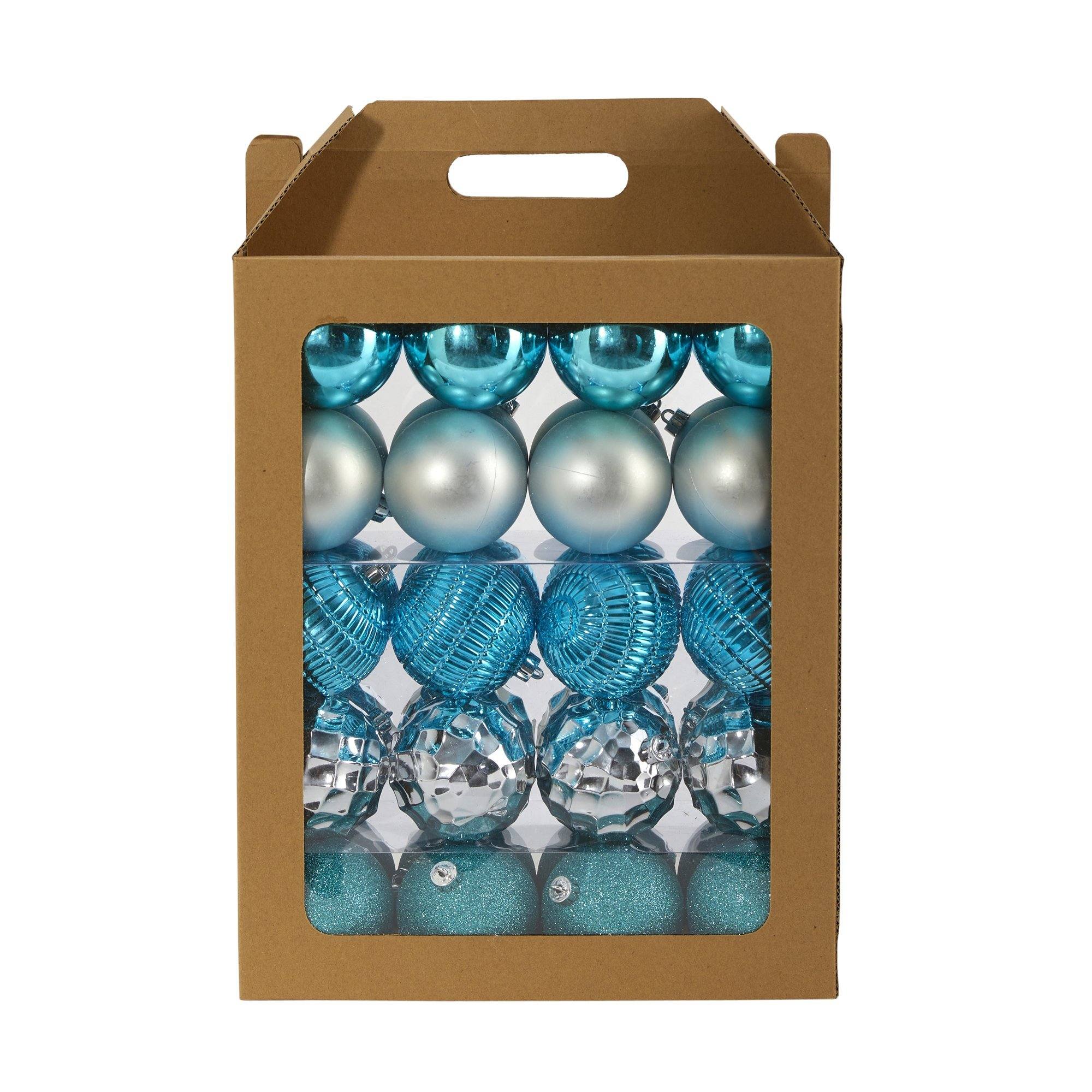 Holiday Shatterproof, 40 Count Christmas Tree Ornament Box Set, 80mm with Re-Useable Box - Image 5