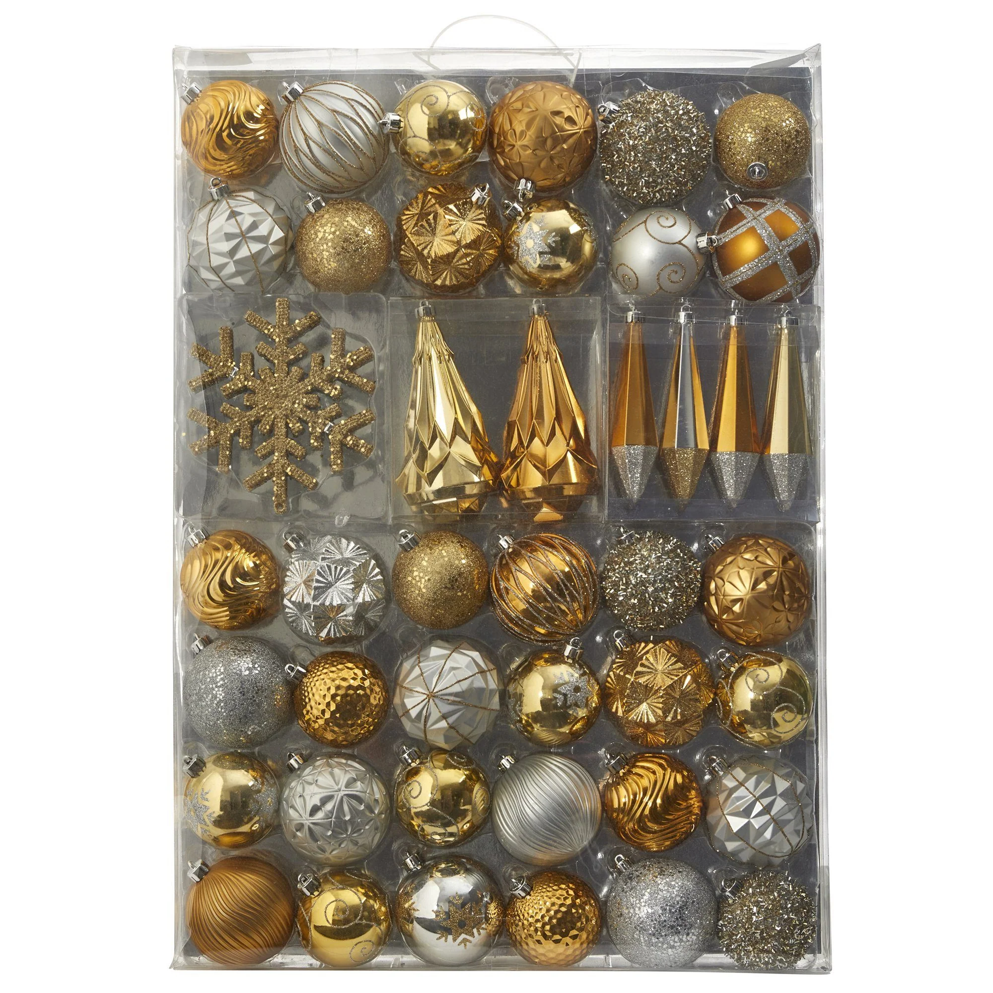 Holiday Shatterproof, 52 Count Christmas Tree Ornament Box Set, 80mm to 150mm with Reusable Tray - Image 5
