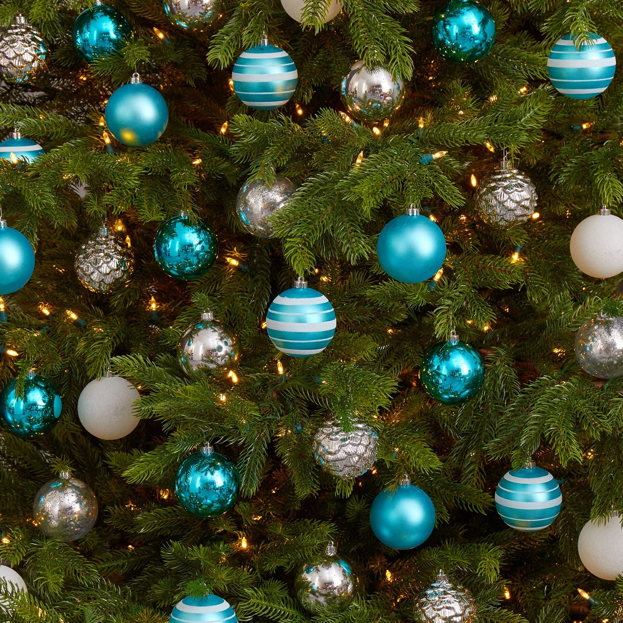 Holiday Shatterproof, 64 Count Christmas Tree Ornament Set, 80mm with Re-Useable Box - Image 6