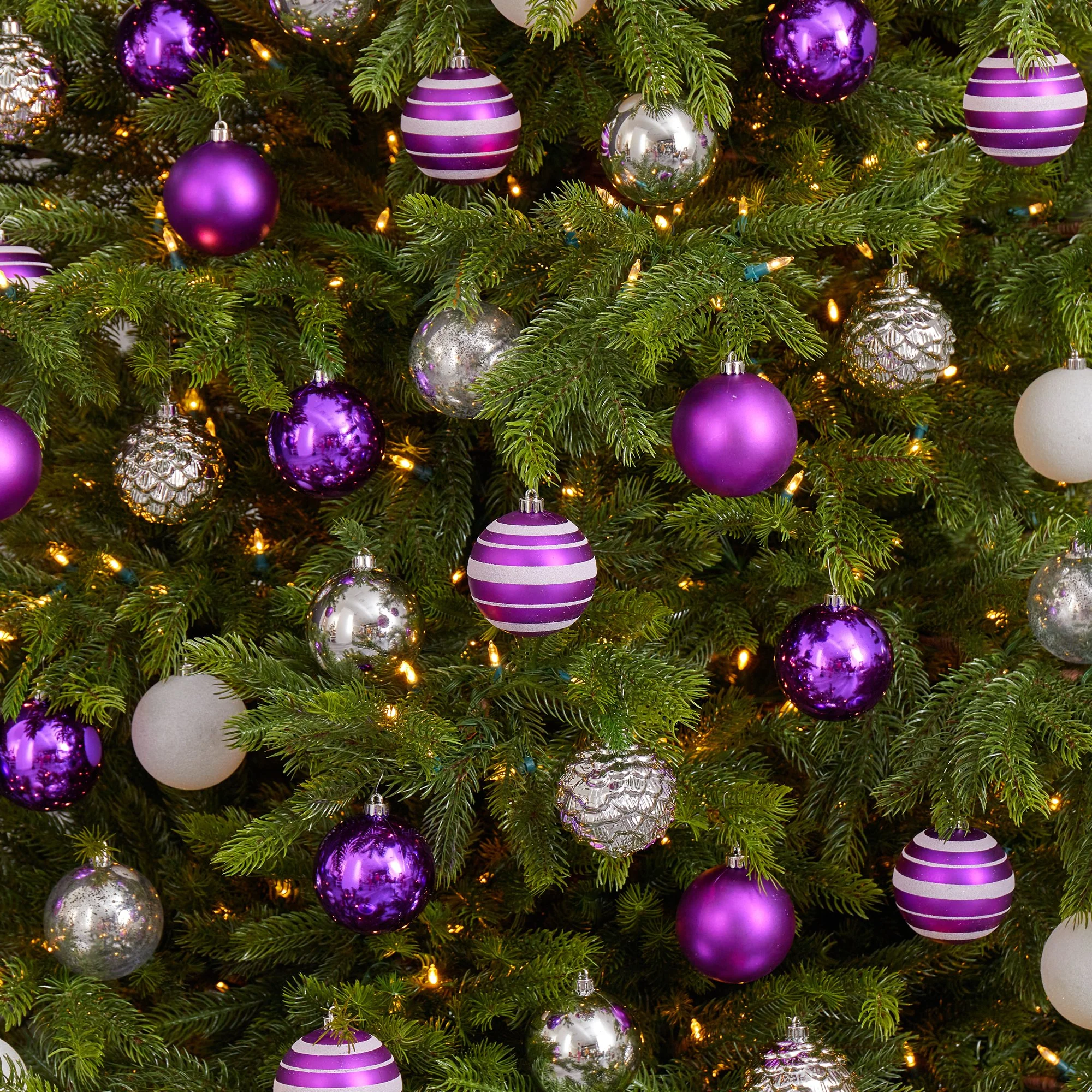 Holiday Shatterproof, 64 Count Christmas Tree Ornament Set, 80mm with Re-Useable Box - Image 8