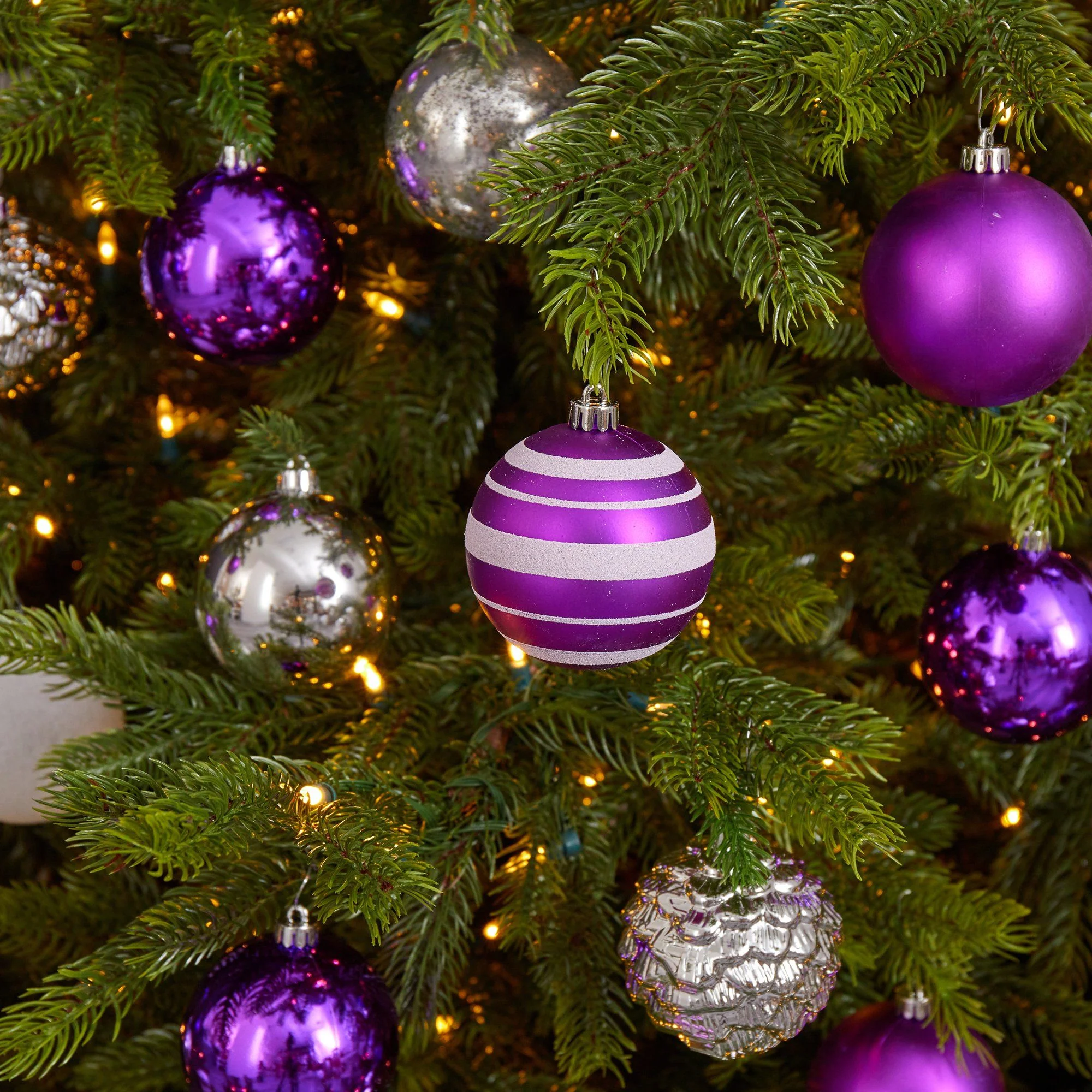 Holiday Shatterproof, 64 Count Christmas Tree Ornament Set, 80mm with Re-Useable Box - Image 9