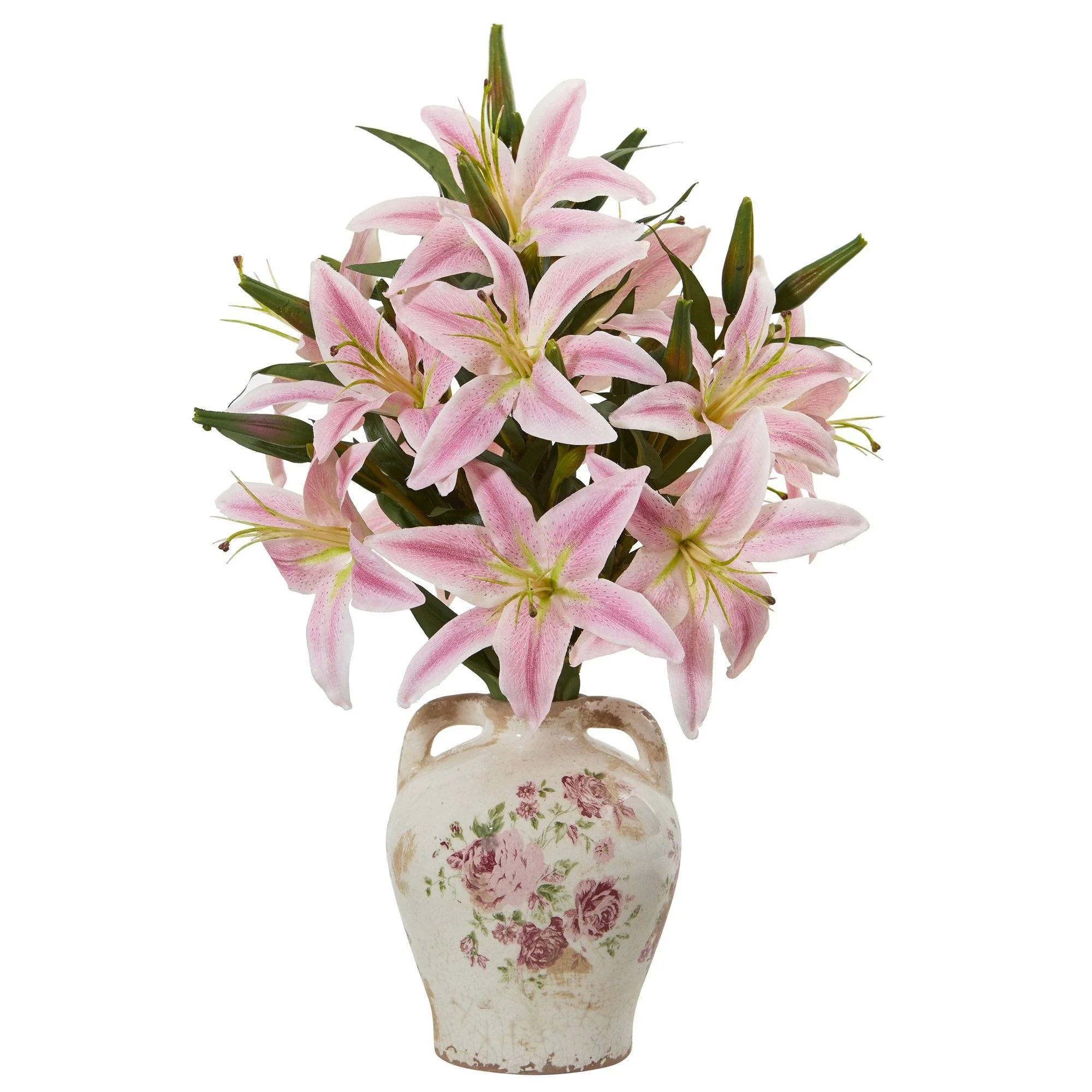 19” Lily Artificial Arrangement in Floral Jar - Image 2