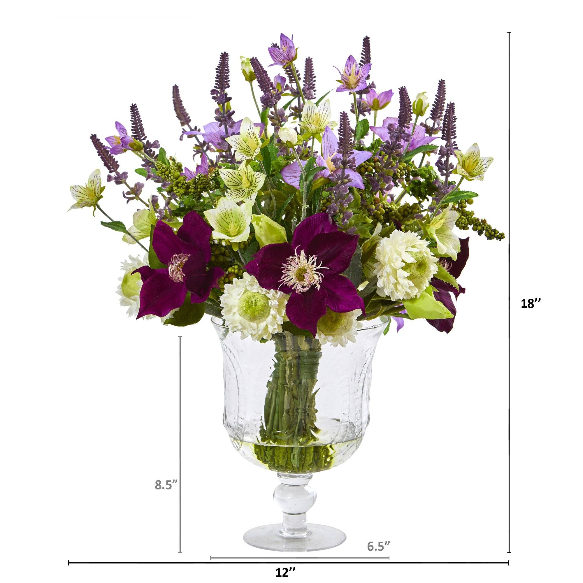 Mixed Flower Artificial Arrangement in Royal Urn - Image 2