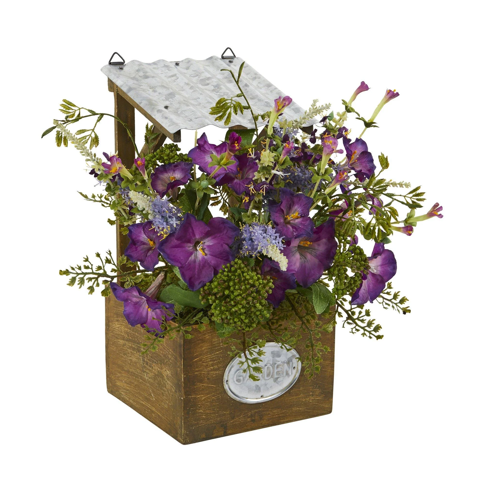 Morning Glory Artificial Plant in Tin Roof Planter - Image 3