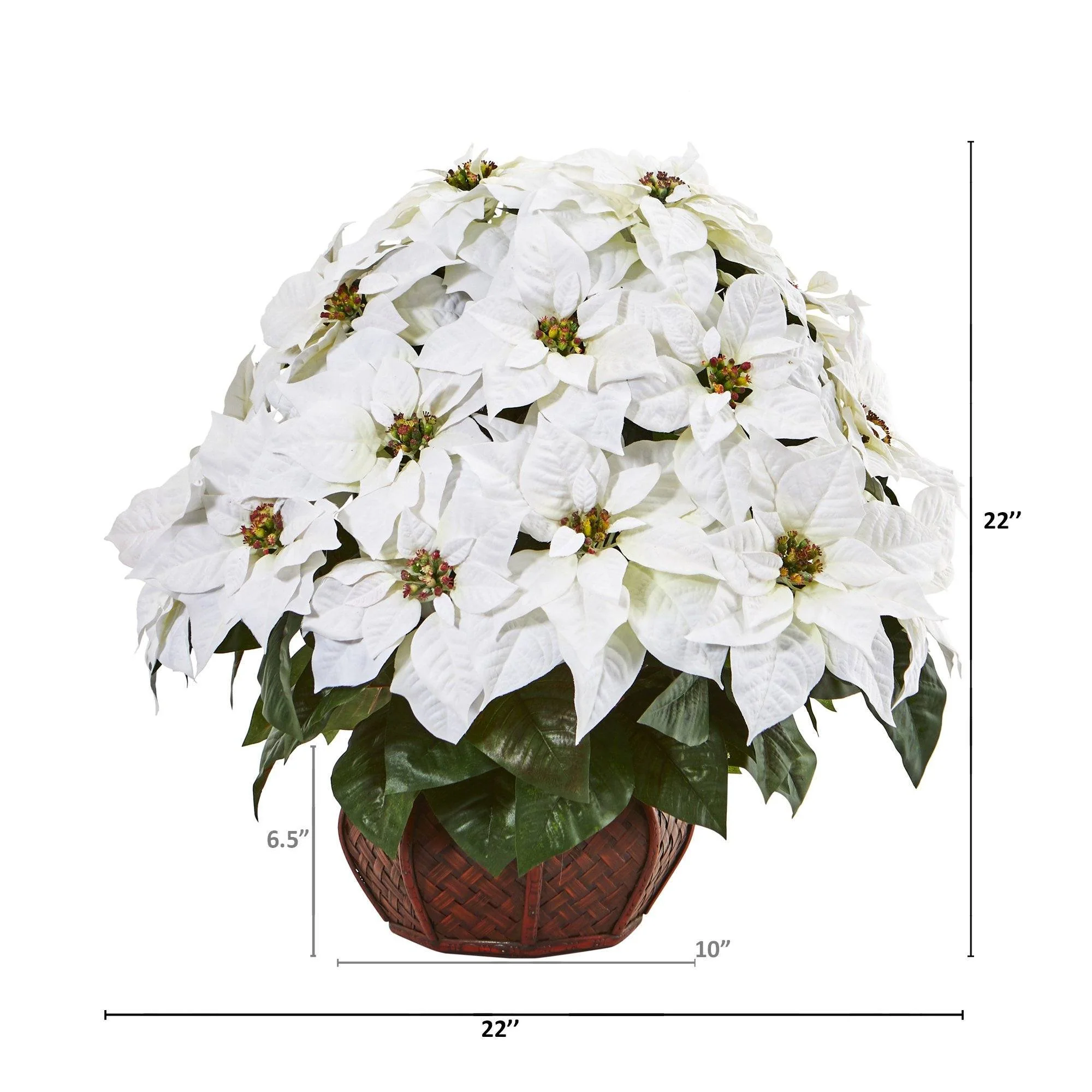 Poinsettia Artificial Arrangement in Decorative Planter - Image 2