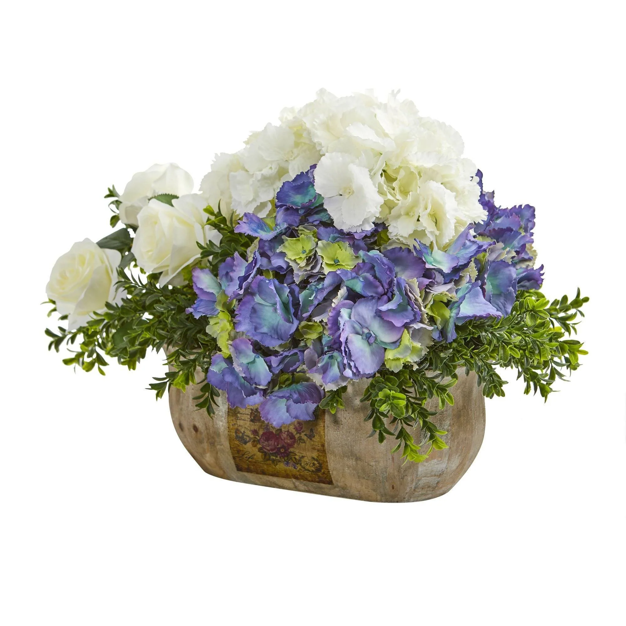 Rose and Hydrangea Artificial Arrangement - Image 2