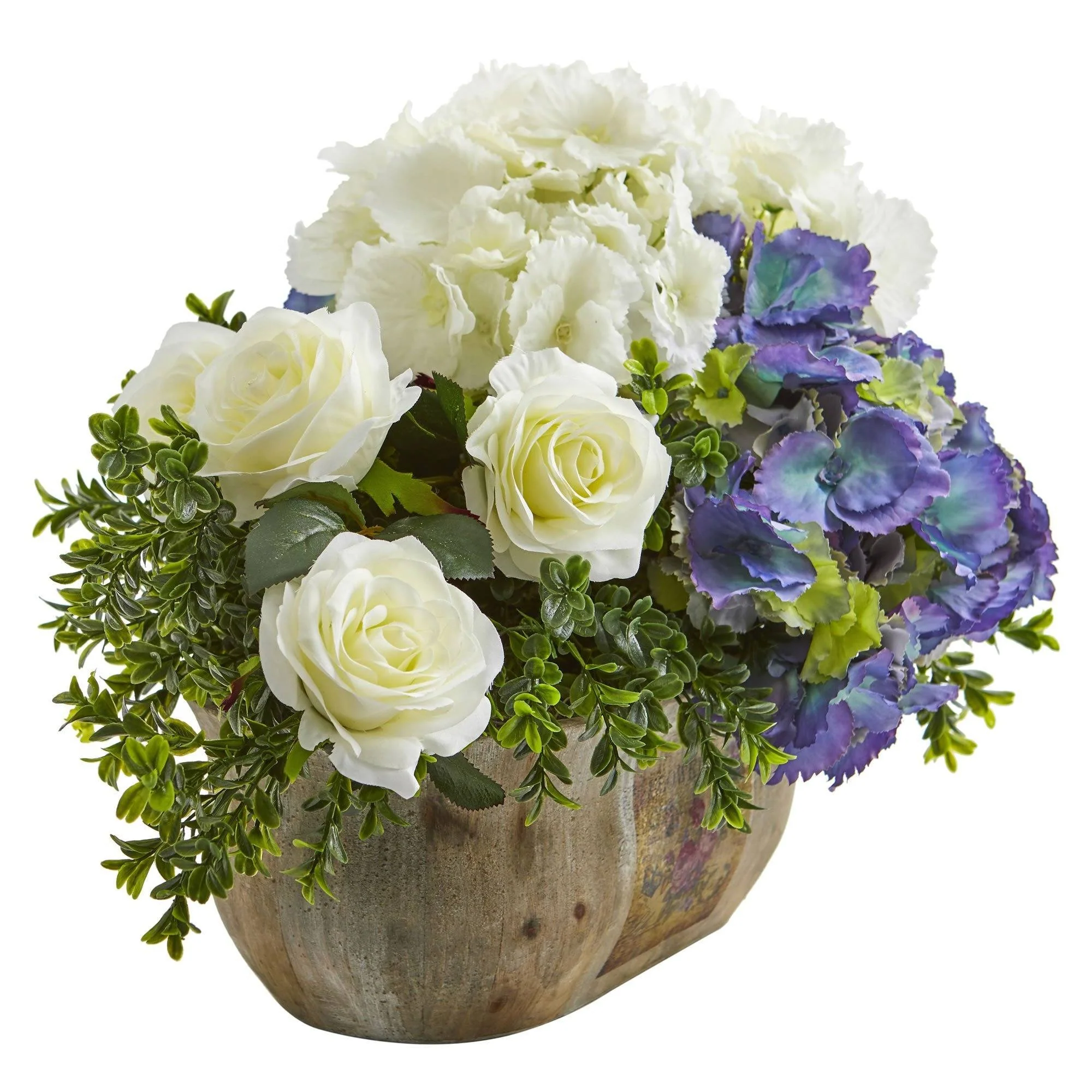 Rose and Hydrangea Artificial Arrangement - Image 3