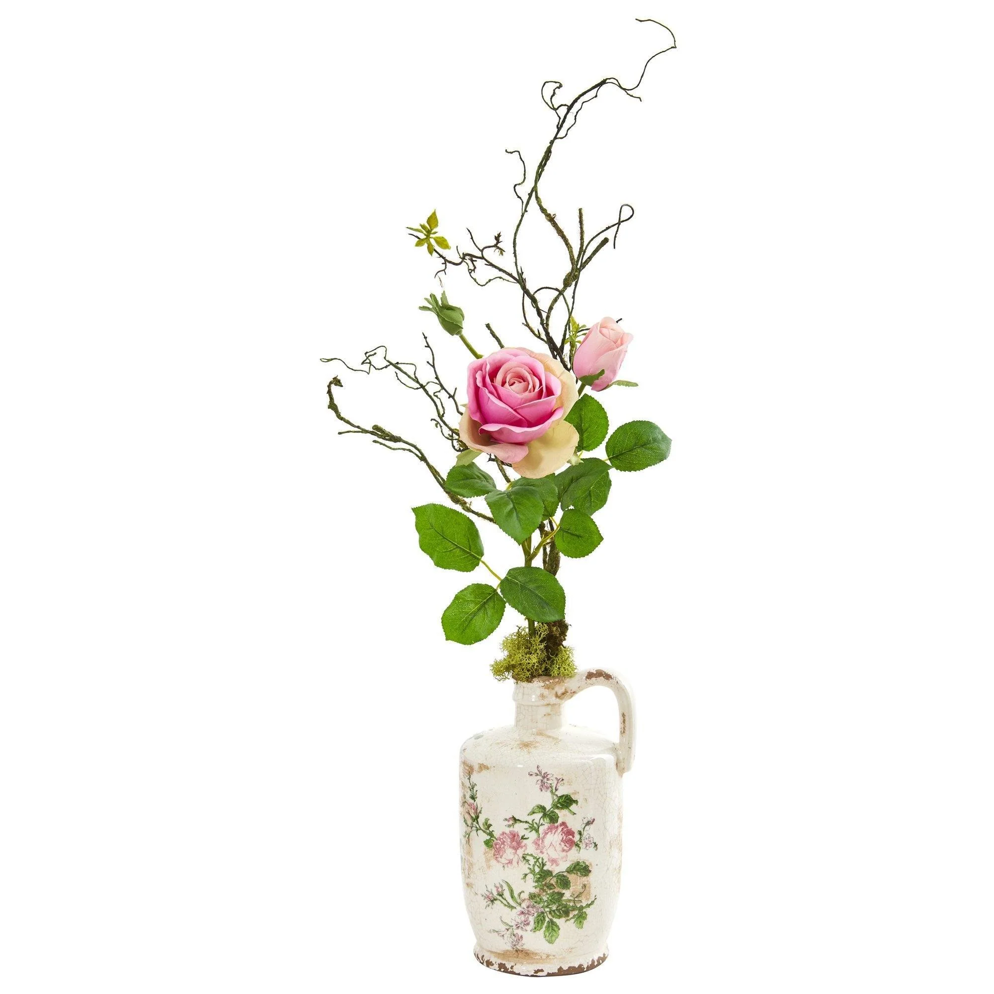 Rose Artificial Arrangement in Floral Design Pitcher