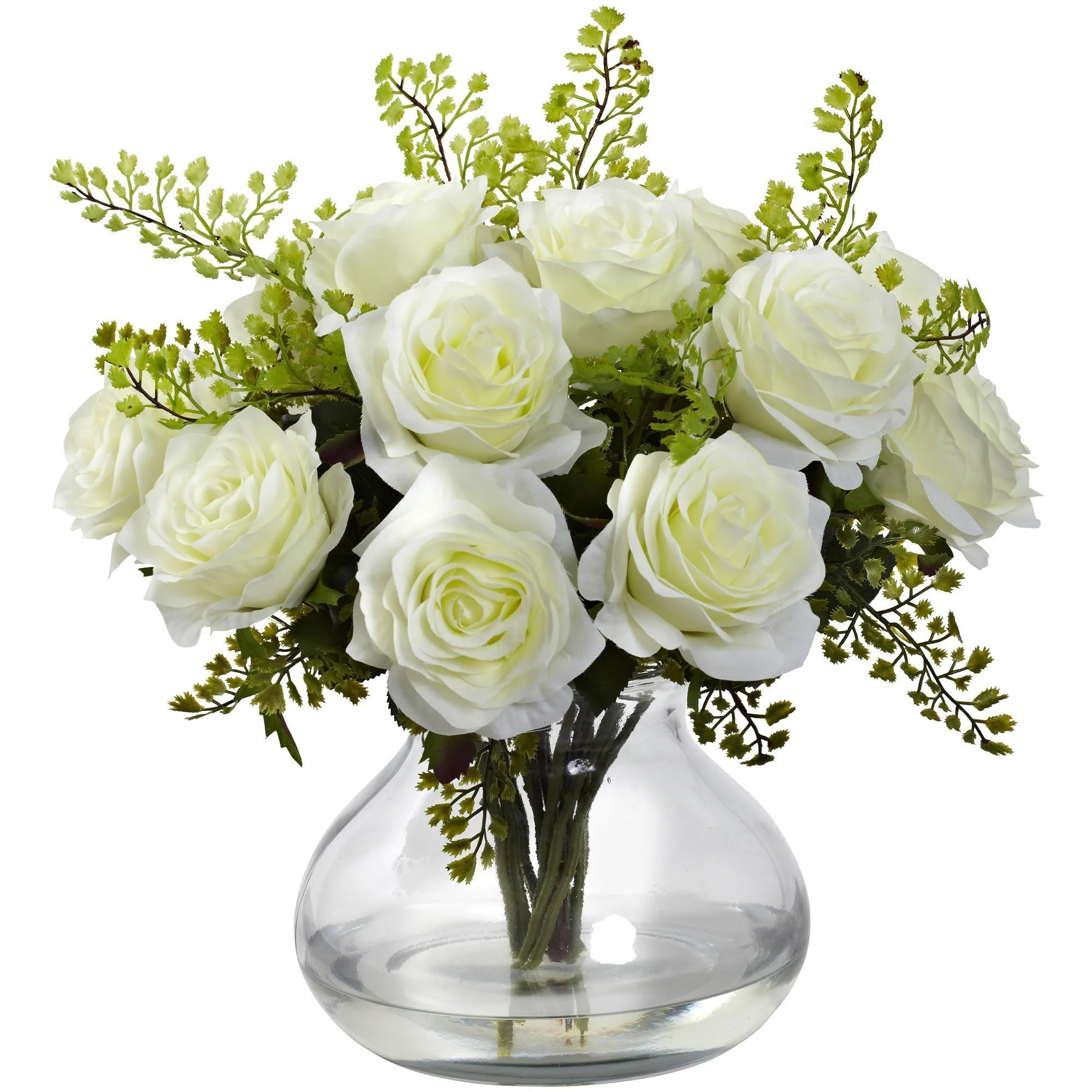 Rose & Maiden Hair Arrangement w/Vase - Image 10
