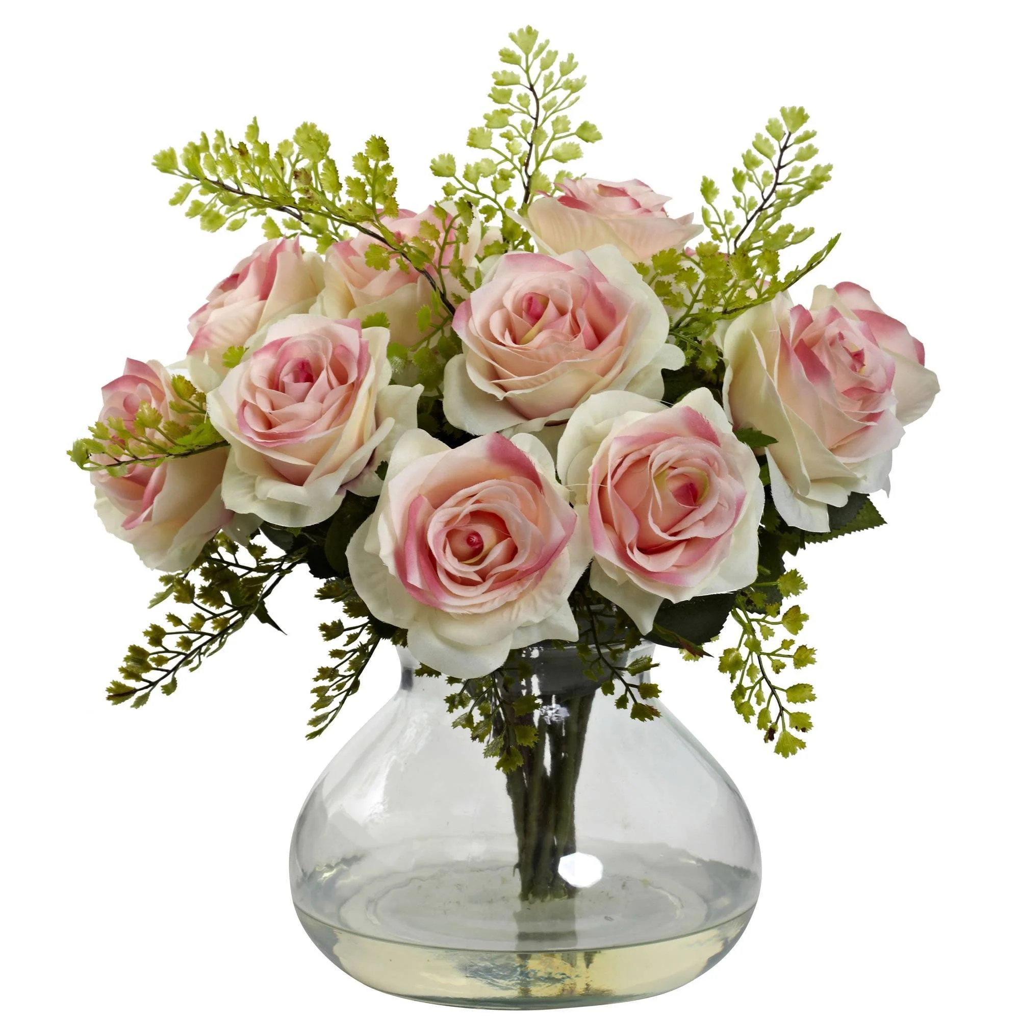 Rose & Maiden Hair Arrangement w/Vase - Image 4