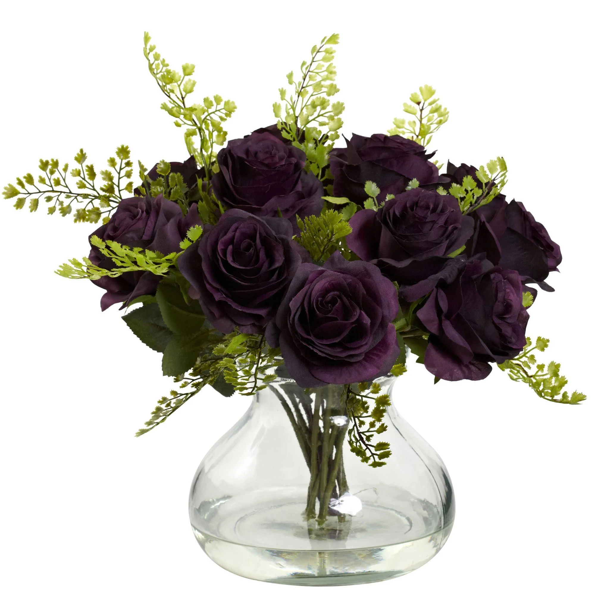 Rose & Maiden Hair Arrangement w/Vase - Image 6