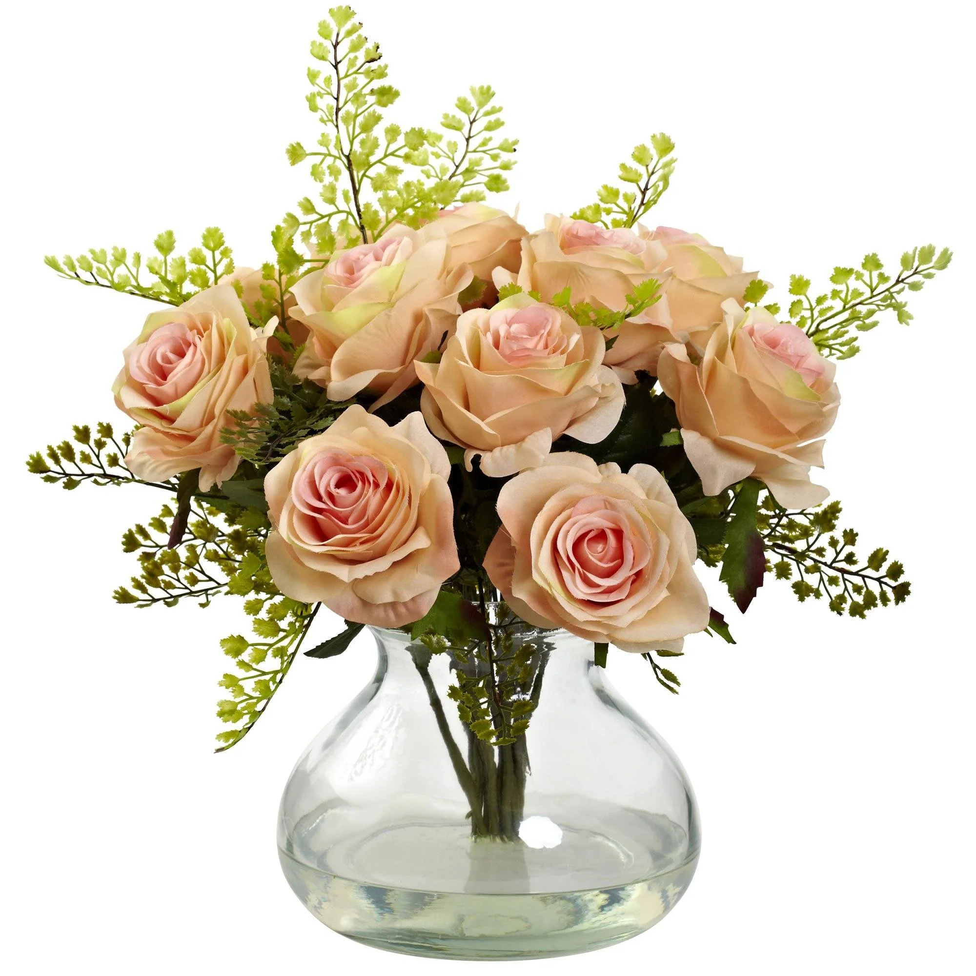 Rose & Maiden Hair Arrangement w/Vase - Image 7