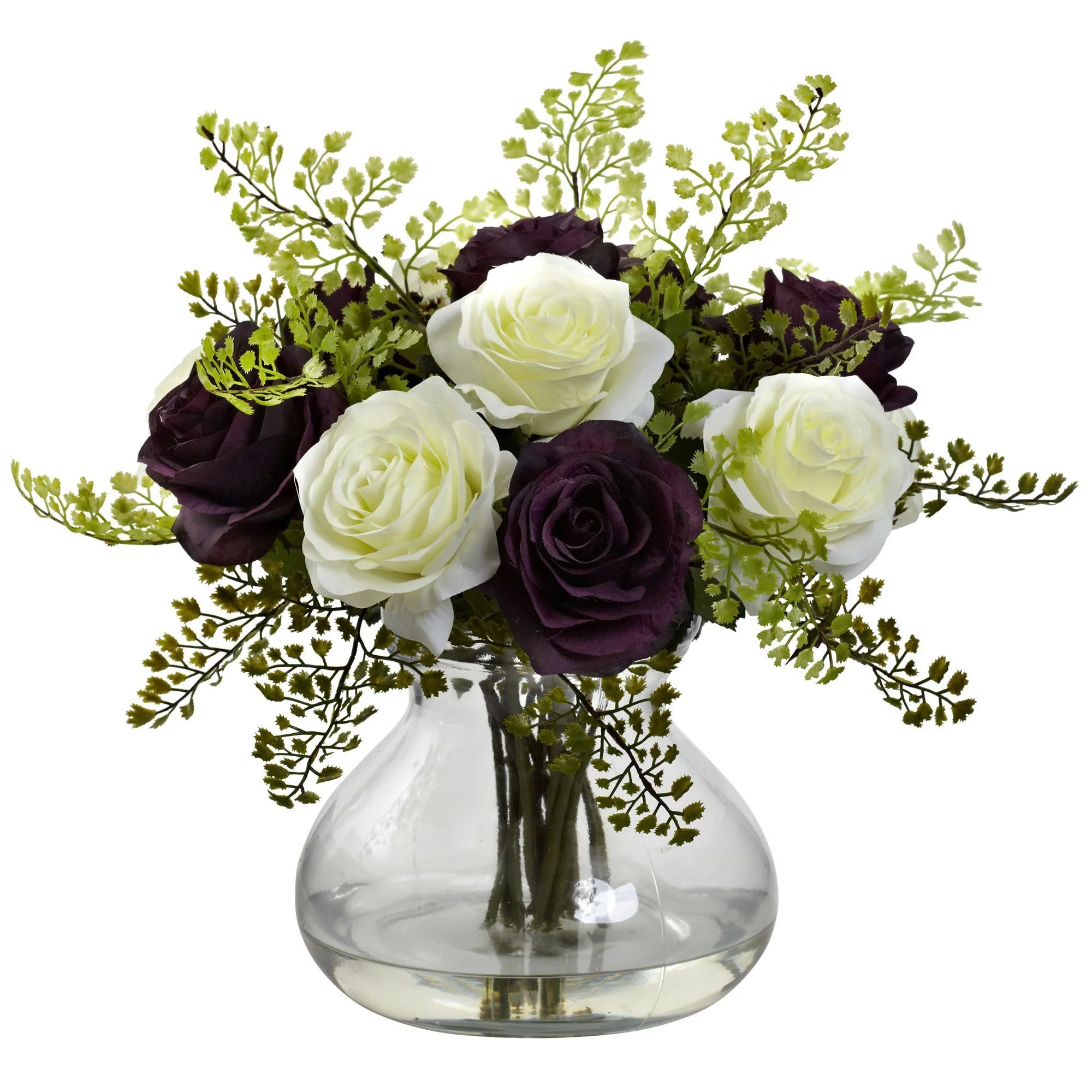 Rose & Maiden Hair Arrangement w/Vase - Image 8