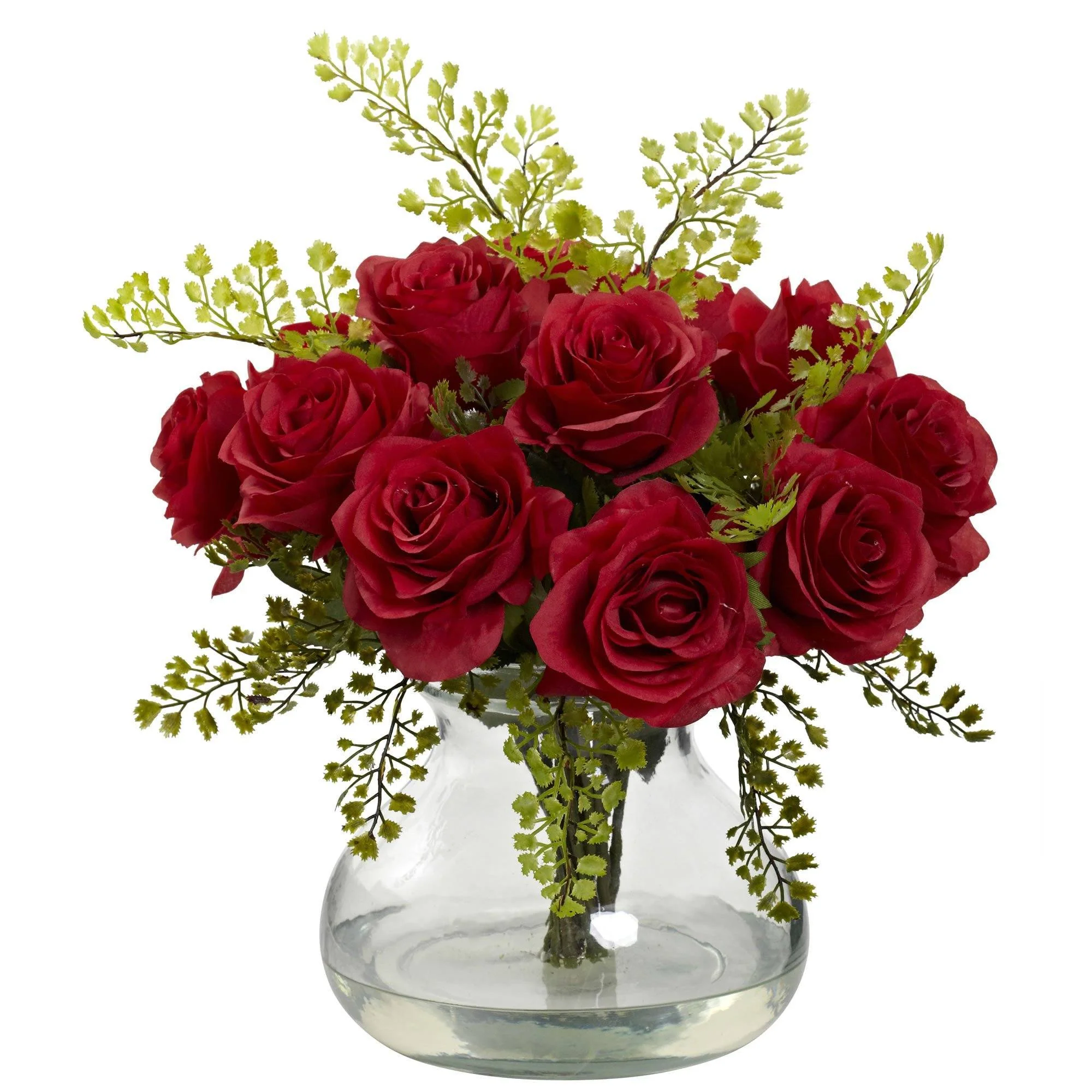 Rose & Maiden Hair Arrangement w/Vase - Image 9