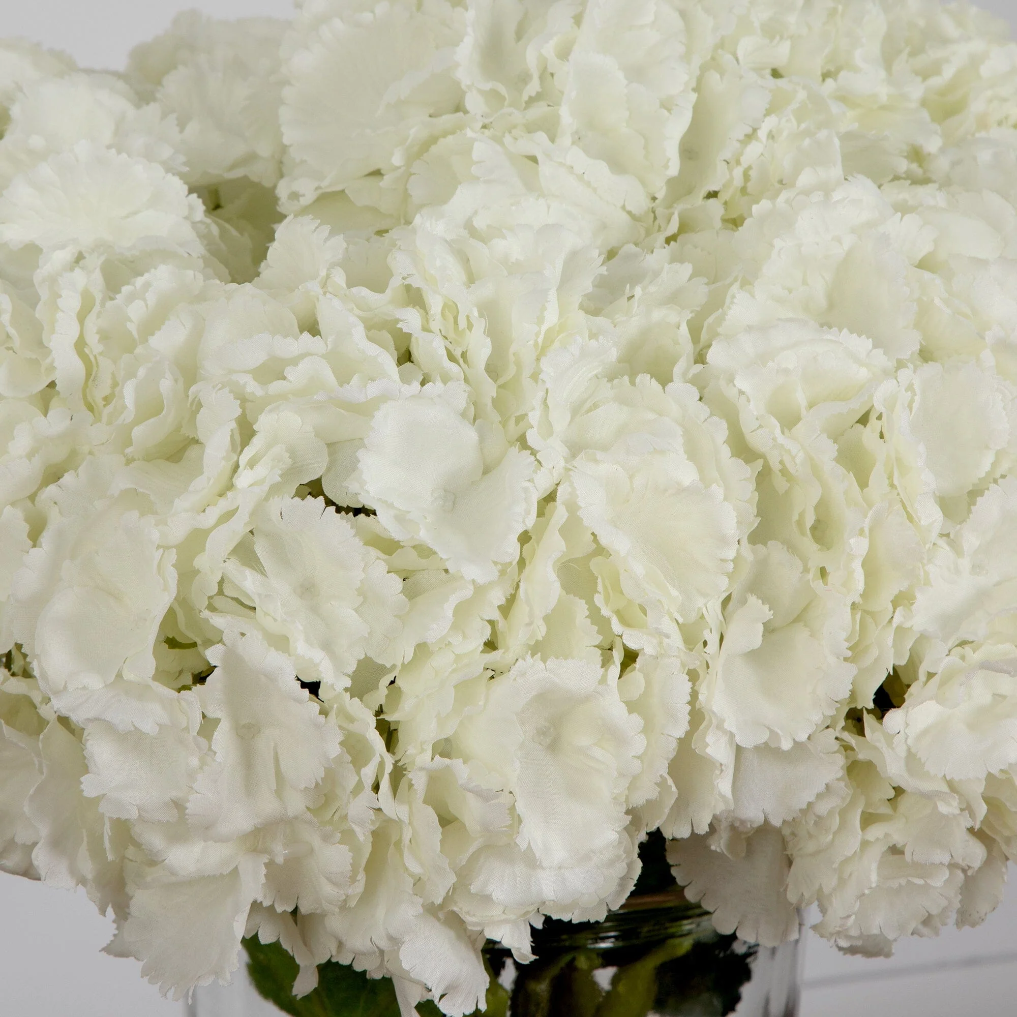 Signature Collection 18” Blooming Hydrangea Artificial Arrangement in Glass Vase - Image 2