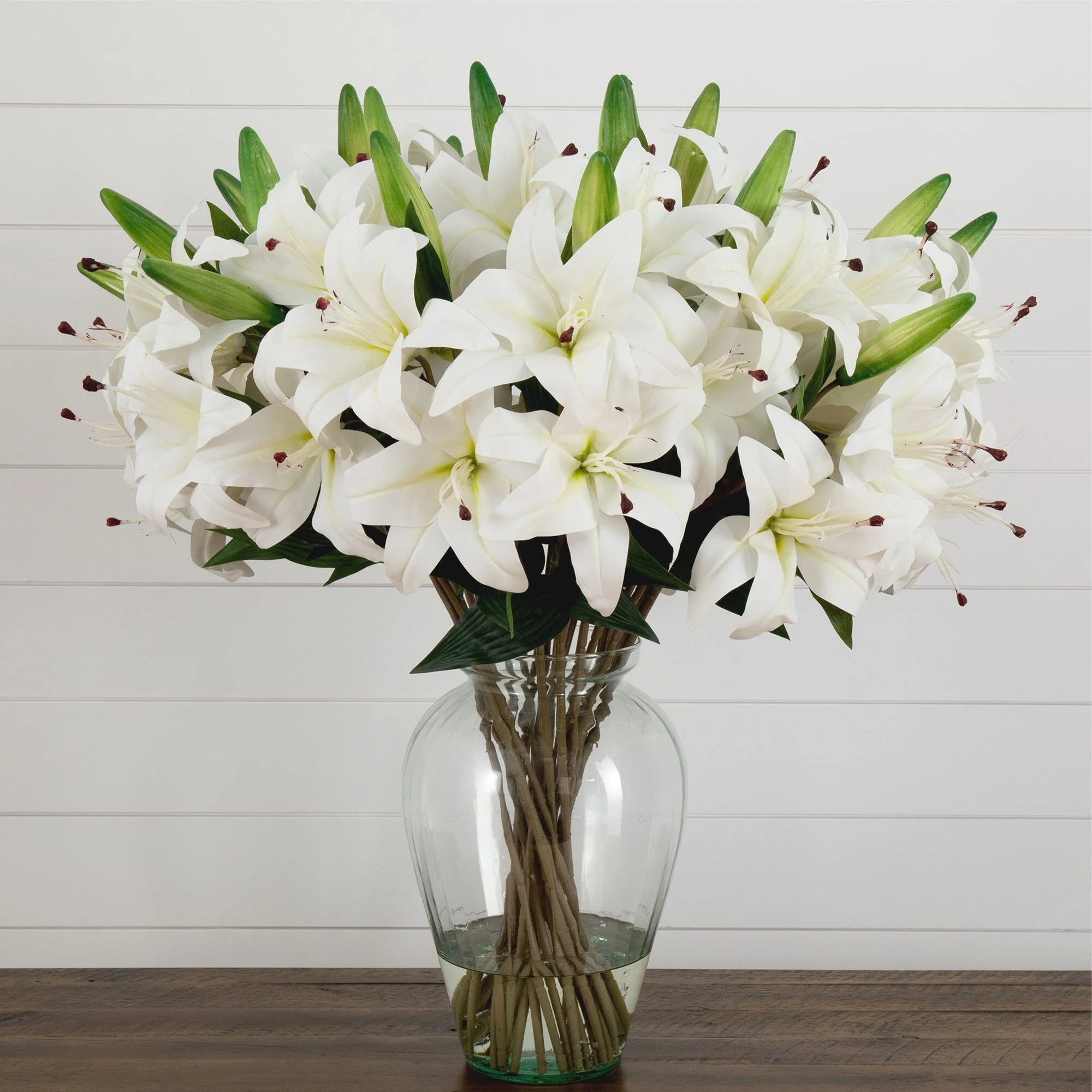 Signature Collection 29” Lily Artificial Arrangement in Glass Vase - Image 10