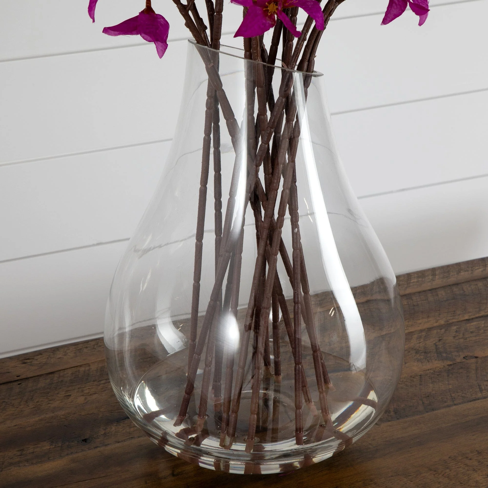 Signature Collection 41” Giant Bougainvillea Artificial Arrangement in Glass Vase - Image 16