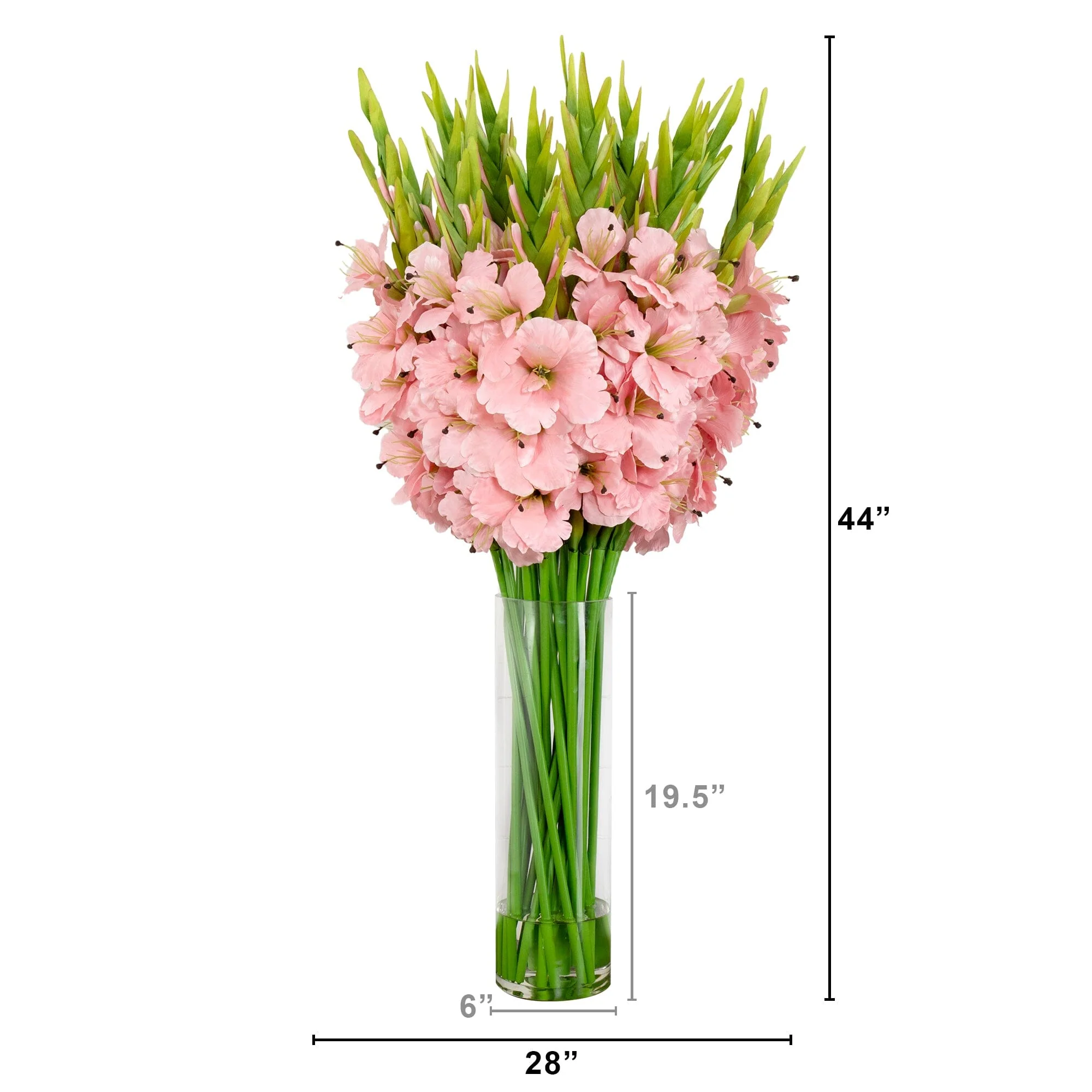 Signature Collection 44” Gladiola Artificial Arrangement in Glass Vase - Image 5