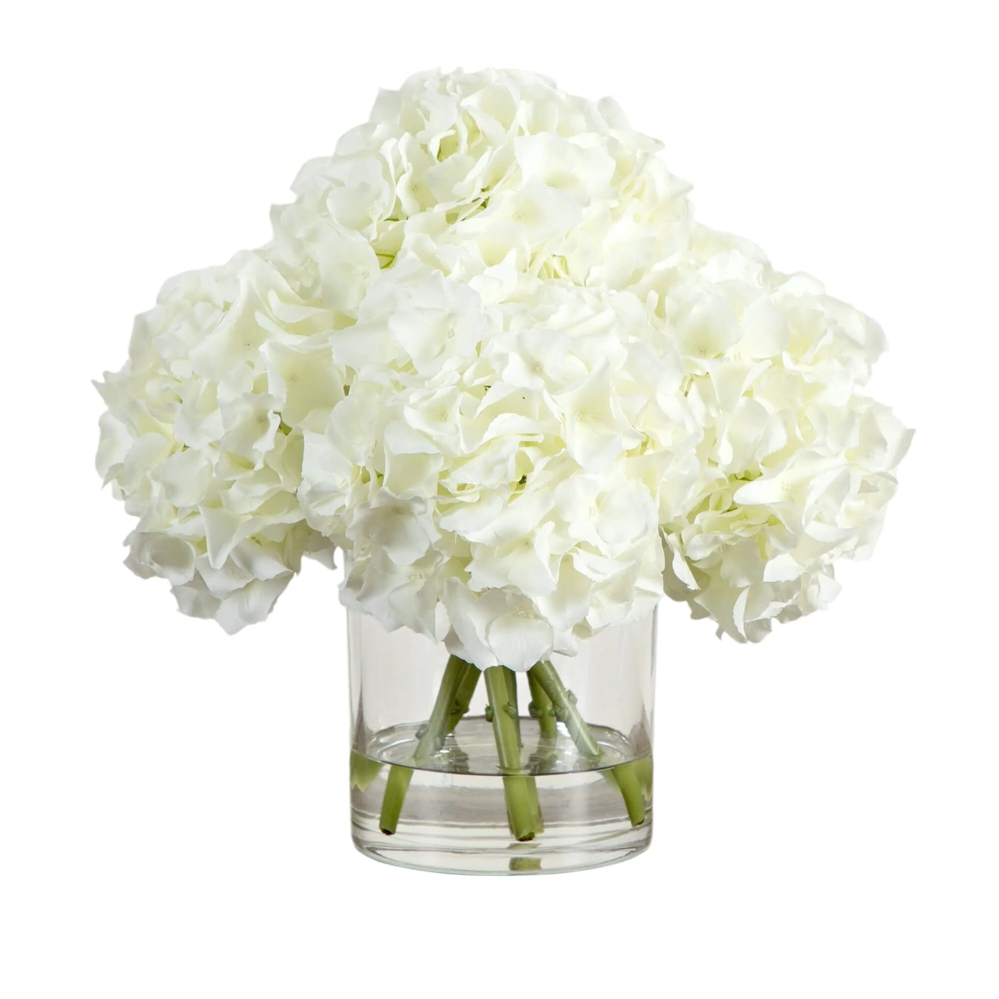 Wedding Collection 14" Artificial Hydrangea Arrangement in Glass Vase - Image 2