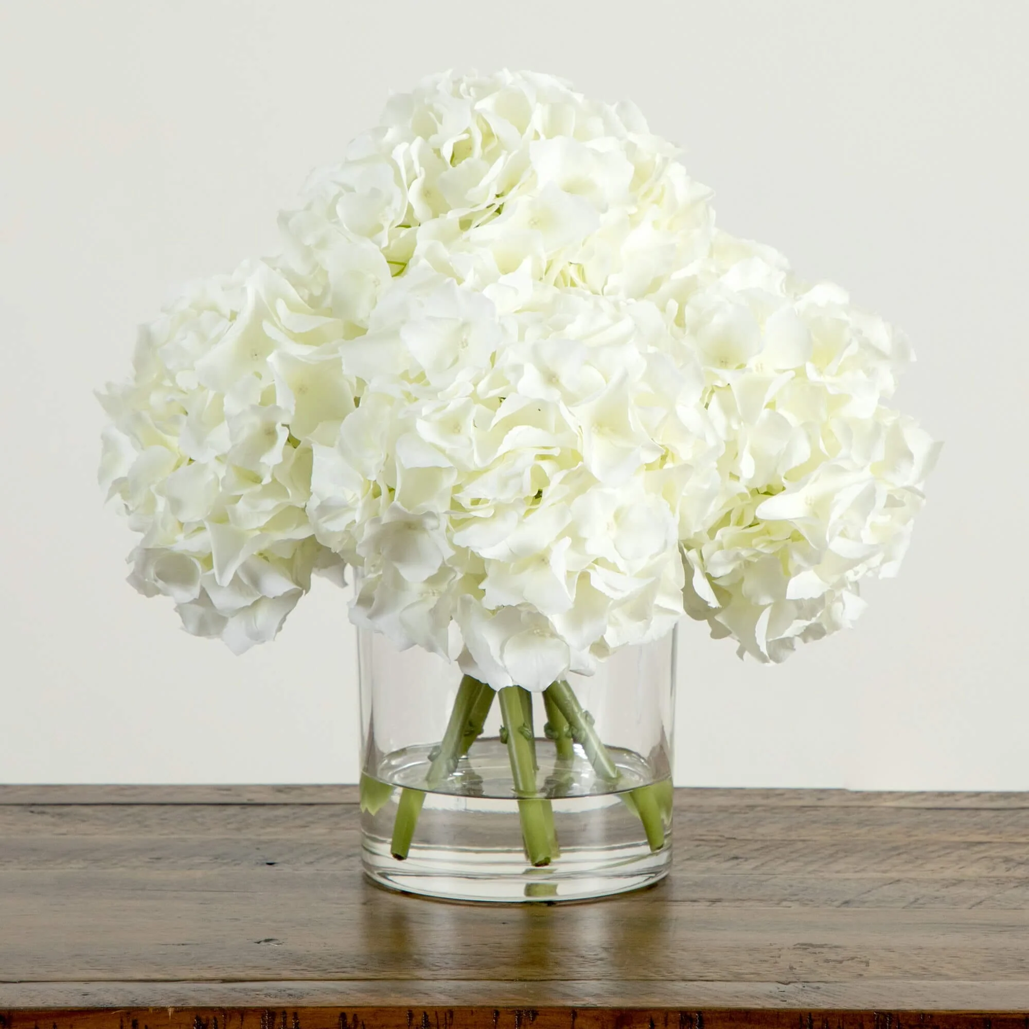 Wedding Collection 14" Artificial Hydrangea Arrangement in Glass Vase - Image 5